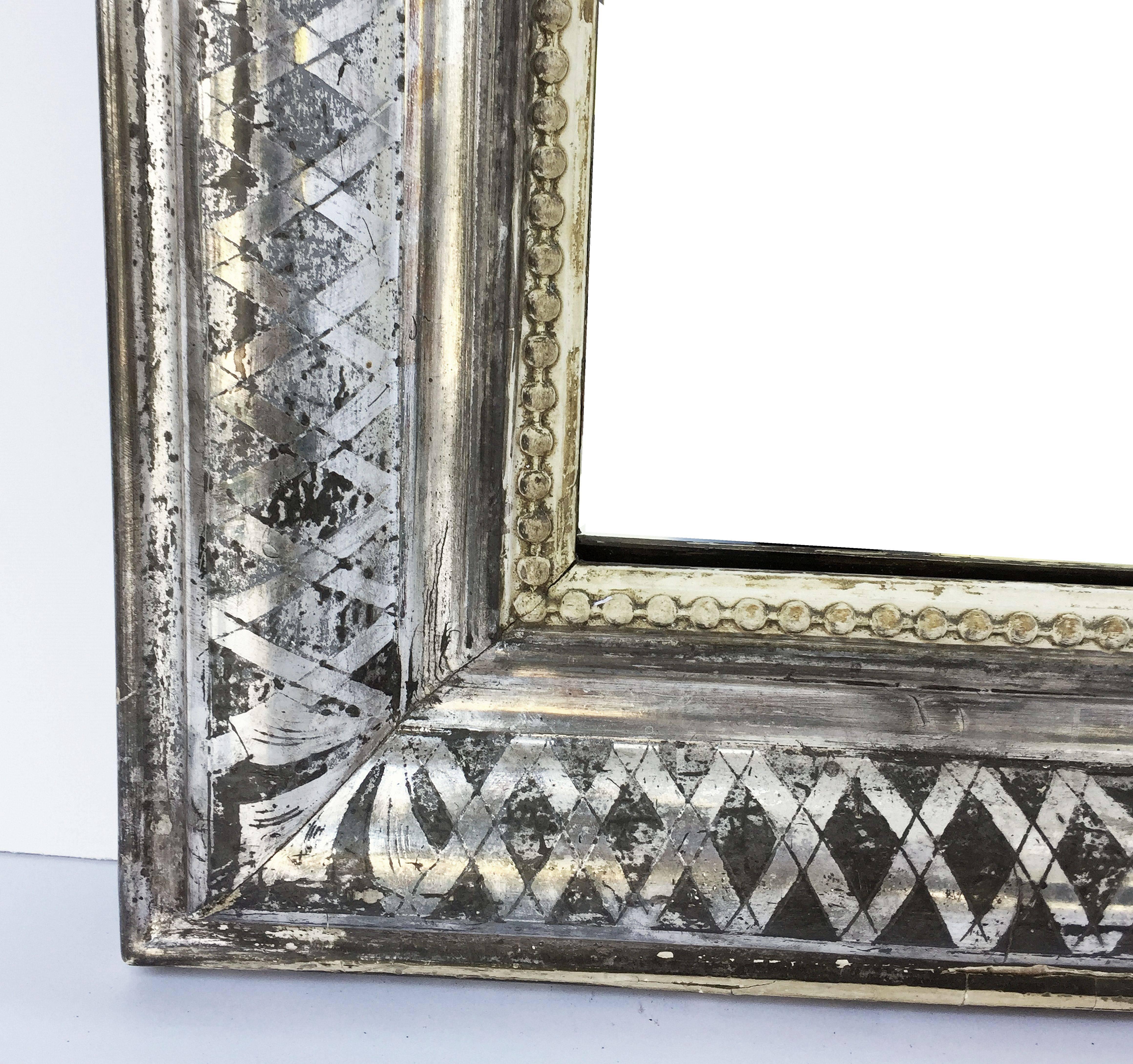 Louis Philippe Silver Gilt Mirror (H 55 x W 34) 2