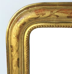 Large Louis Philippe Arch Top Gilt Mirror (H 50 1/2 x W 29 1/2)