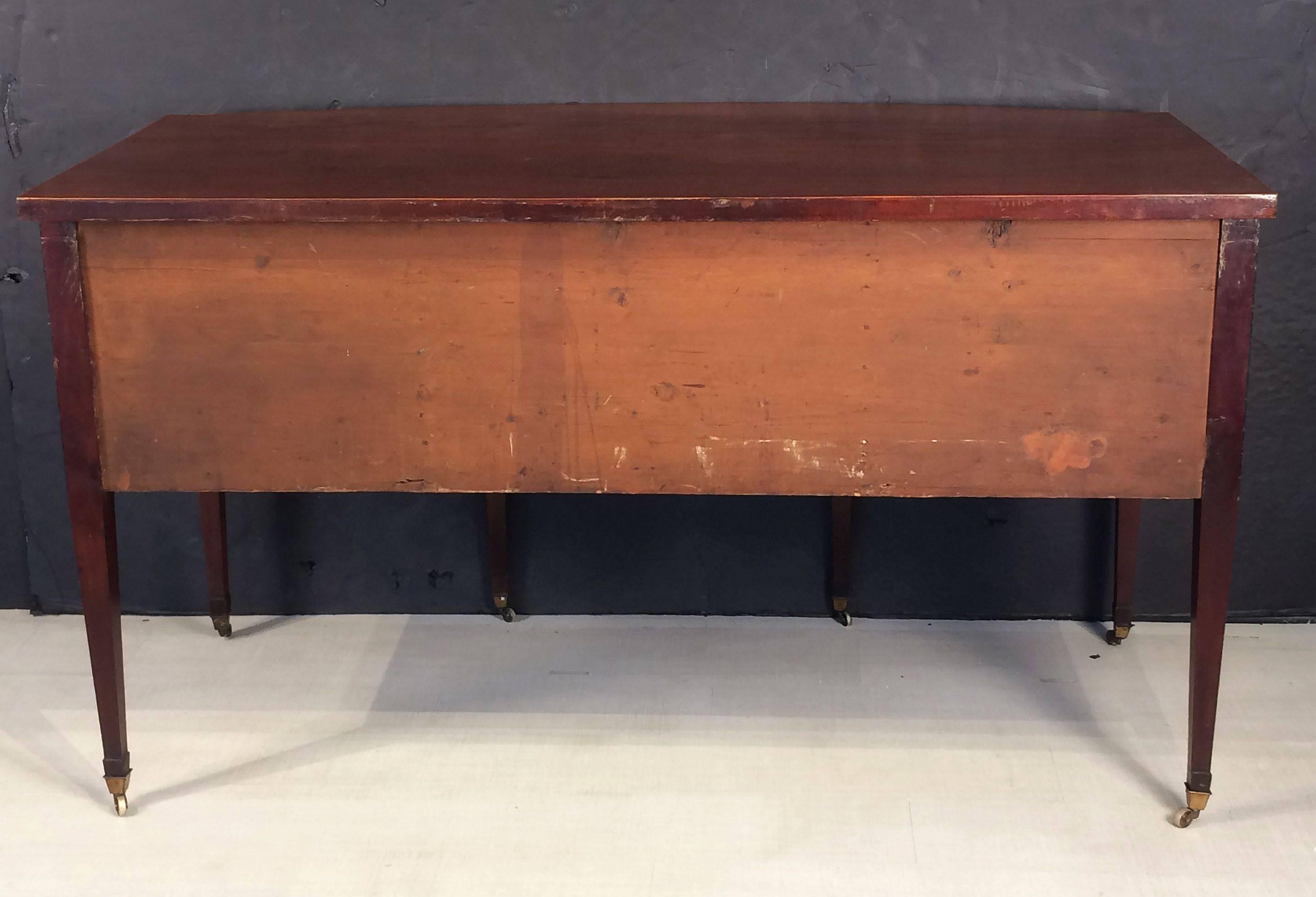 English Sideboard Console of Inlaid Flame Mahogany from the Regency Period For Sale 4