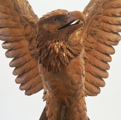 Large Black Forest Eagle of Carved Wood