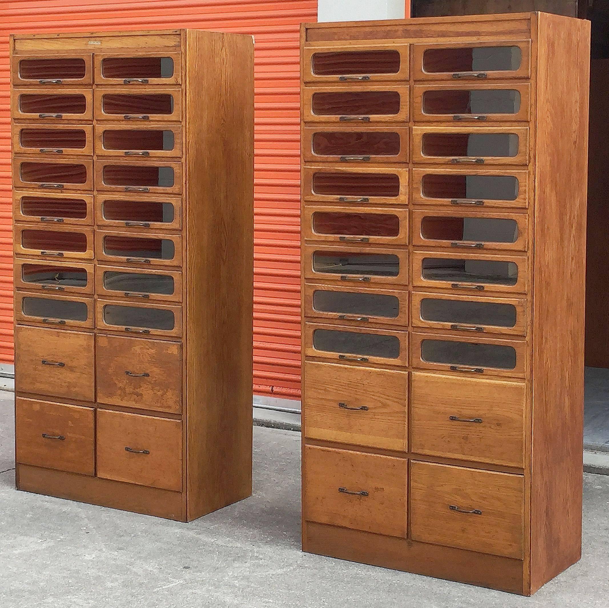 Pair of English Haberdashery Cabinets In Excellent Condition In Austin, TX