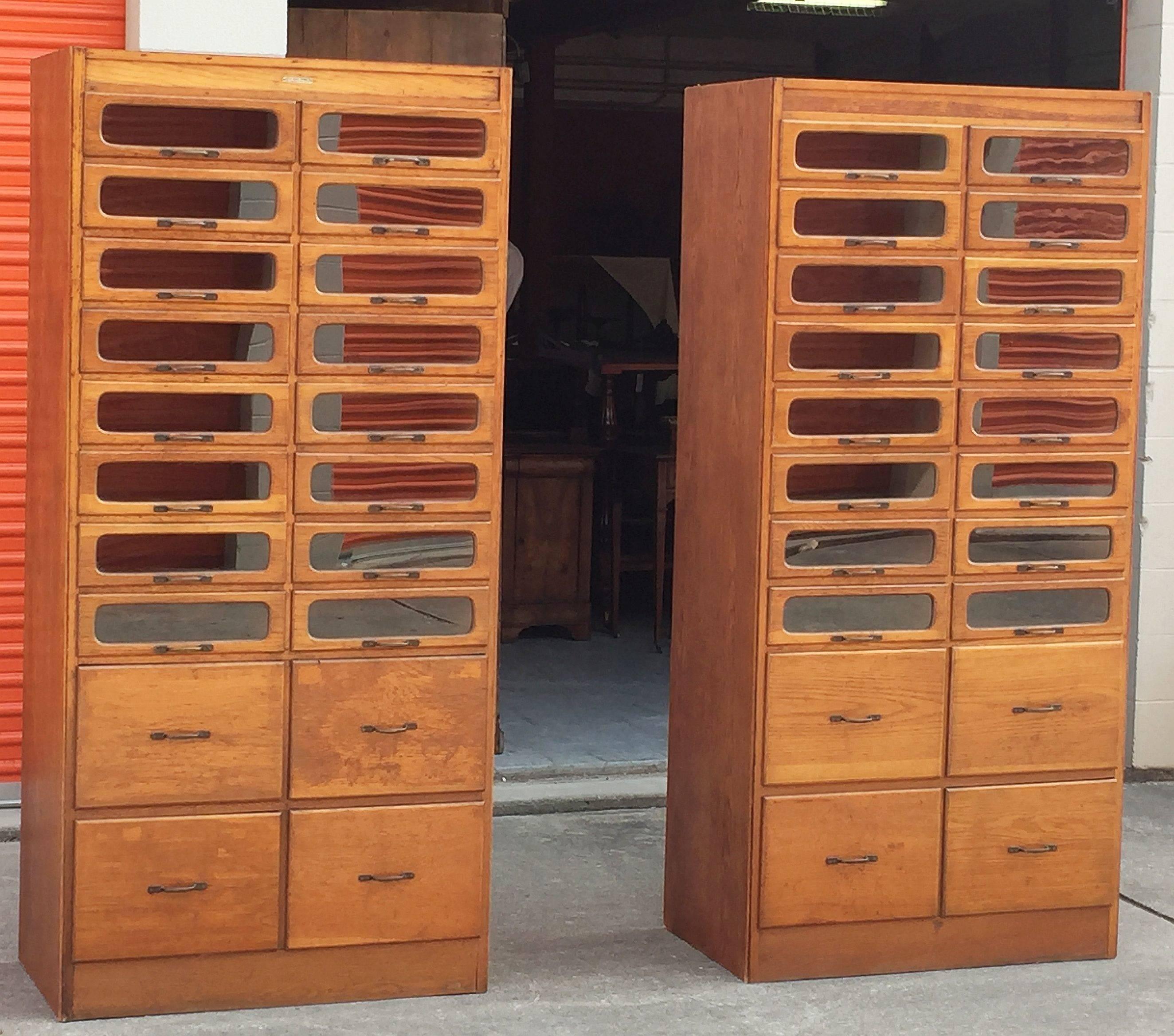Pair of English Haberdashery Cabinets 1