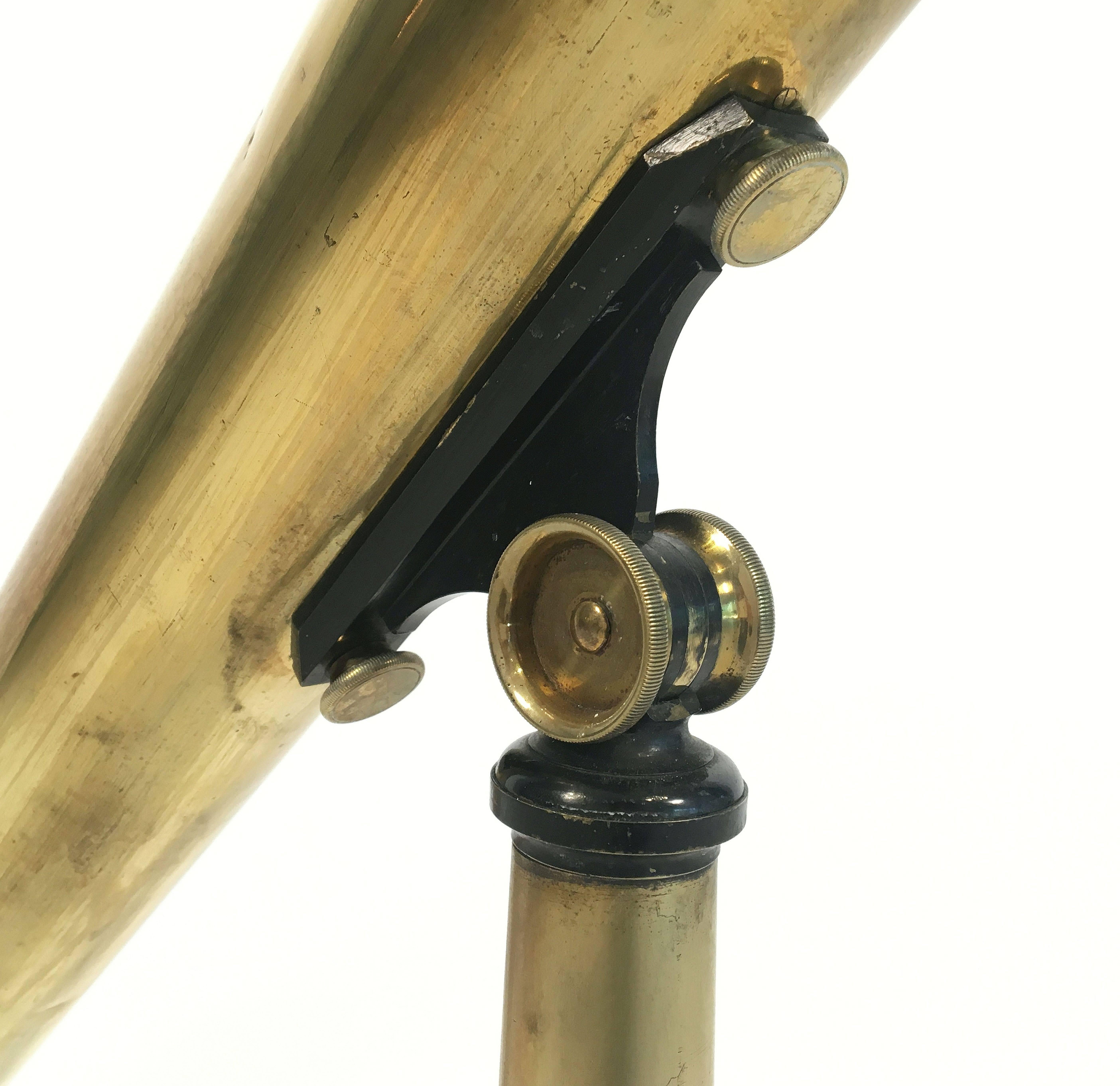 Large Brass Library Telescope on Folding Tripod Base from Scotland For Sale 3