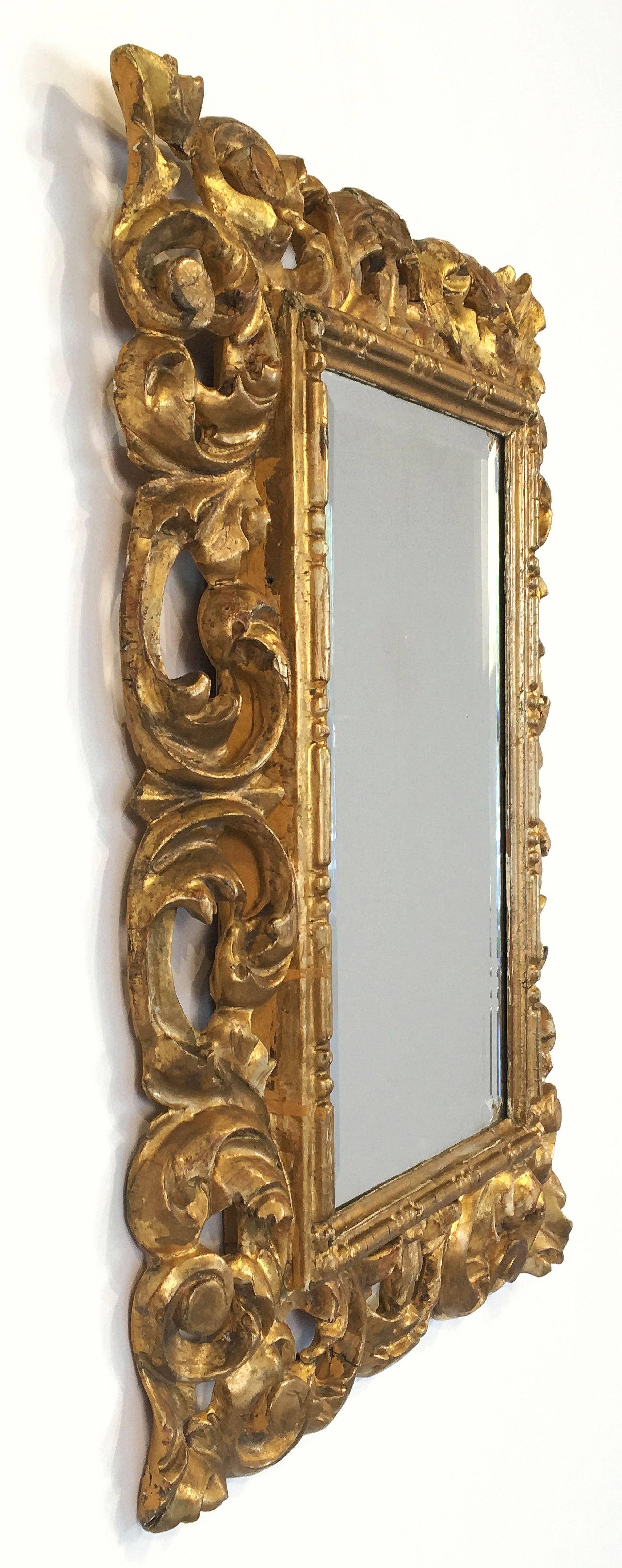 Rococo Beveled Mirror with Carved Giltwood Frame (H 22 1/2 x W 16 1/2) 5