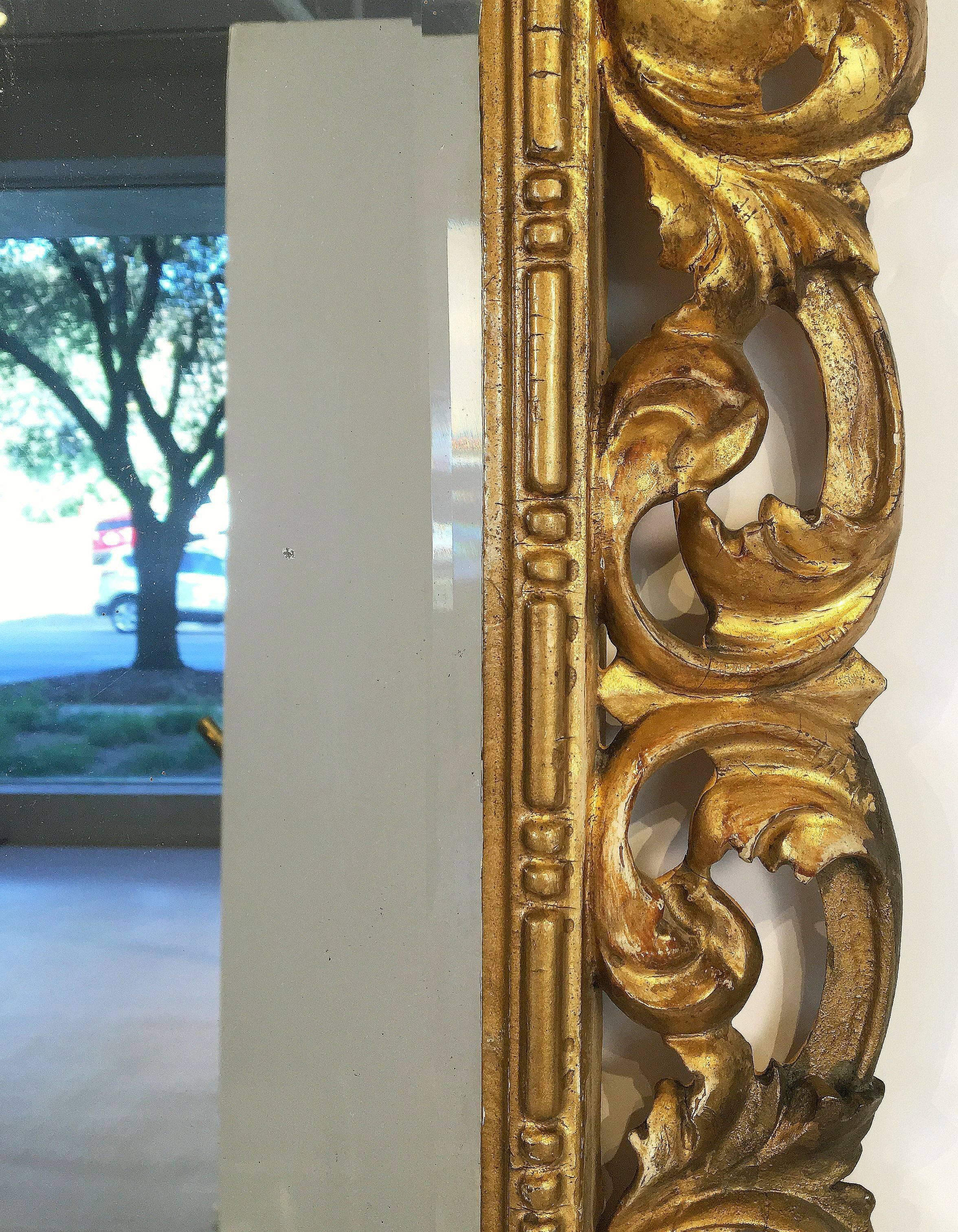19th Century Rococo Beveled Mirror with Carved Giltwood Frame (H 22 1/2 x W 16 1/2)