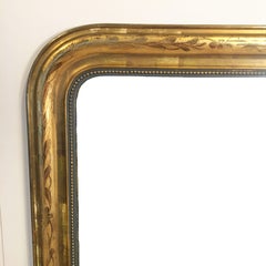 Large Louis Philippe Arch Top Gilt Mirror (H 55 1/4 x W 39 3/4)
