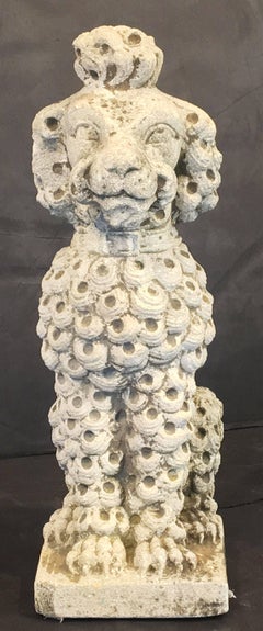 English Garden Stone Dog - Poodle