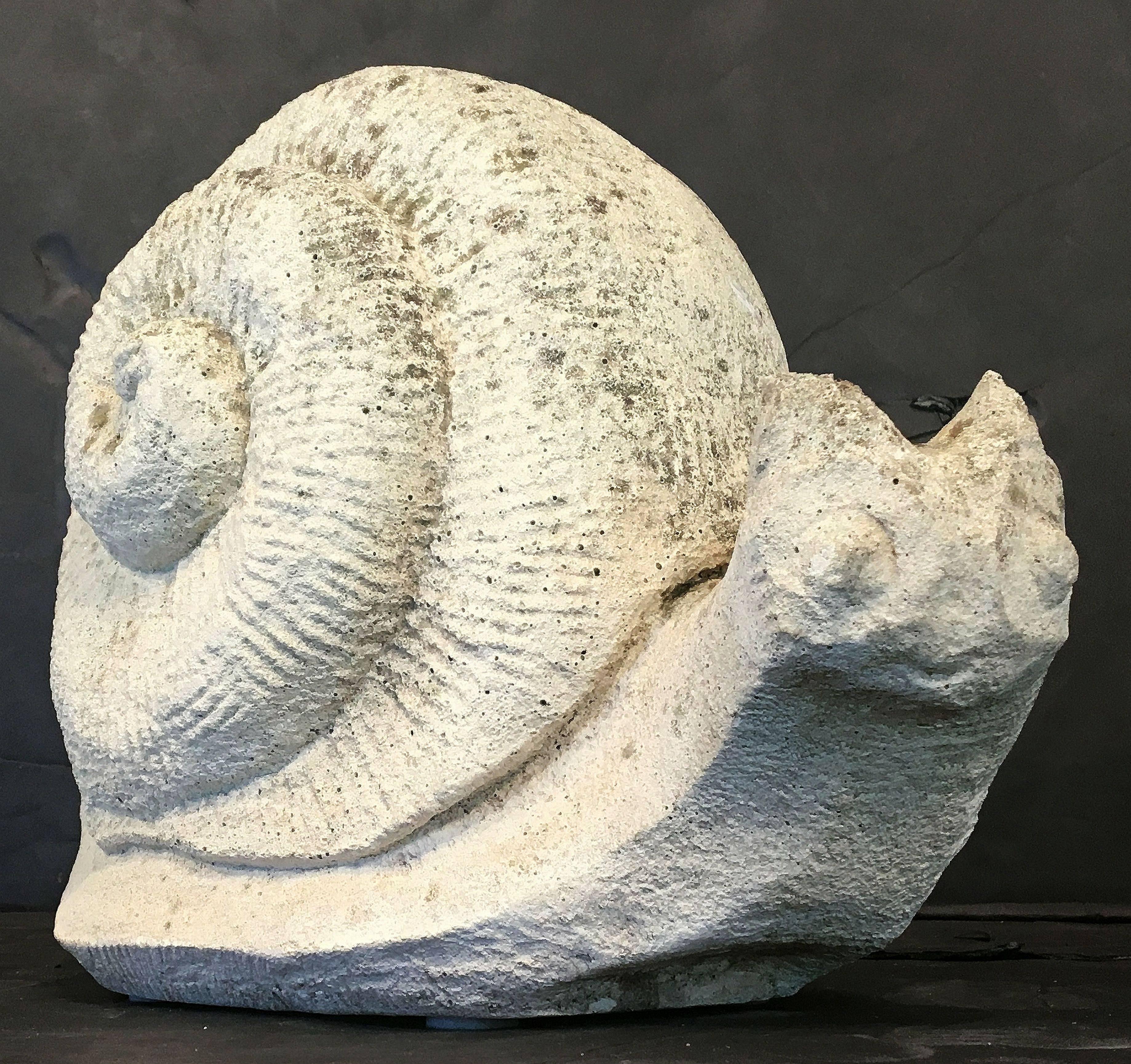 20th Century Large English Garden Stone Ornamental Snail