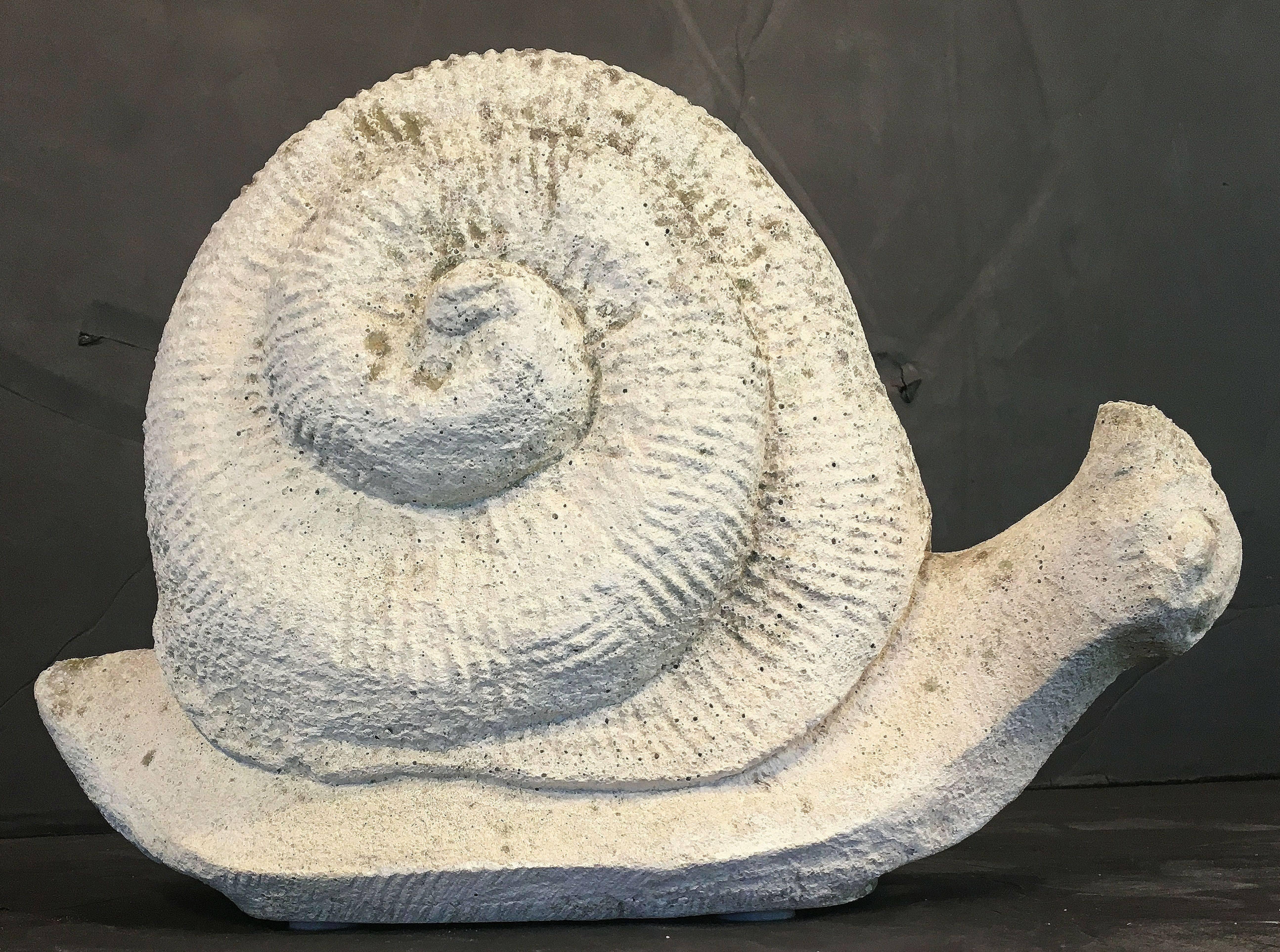 Large English Garden Stone Ornamental Snail In Excellent Condition In Austin, TX