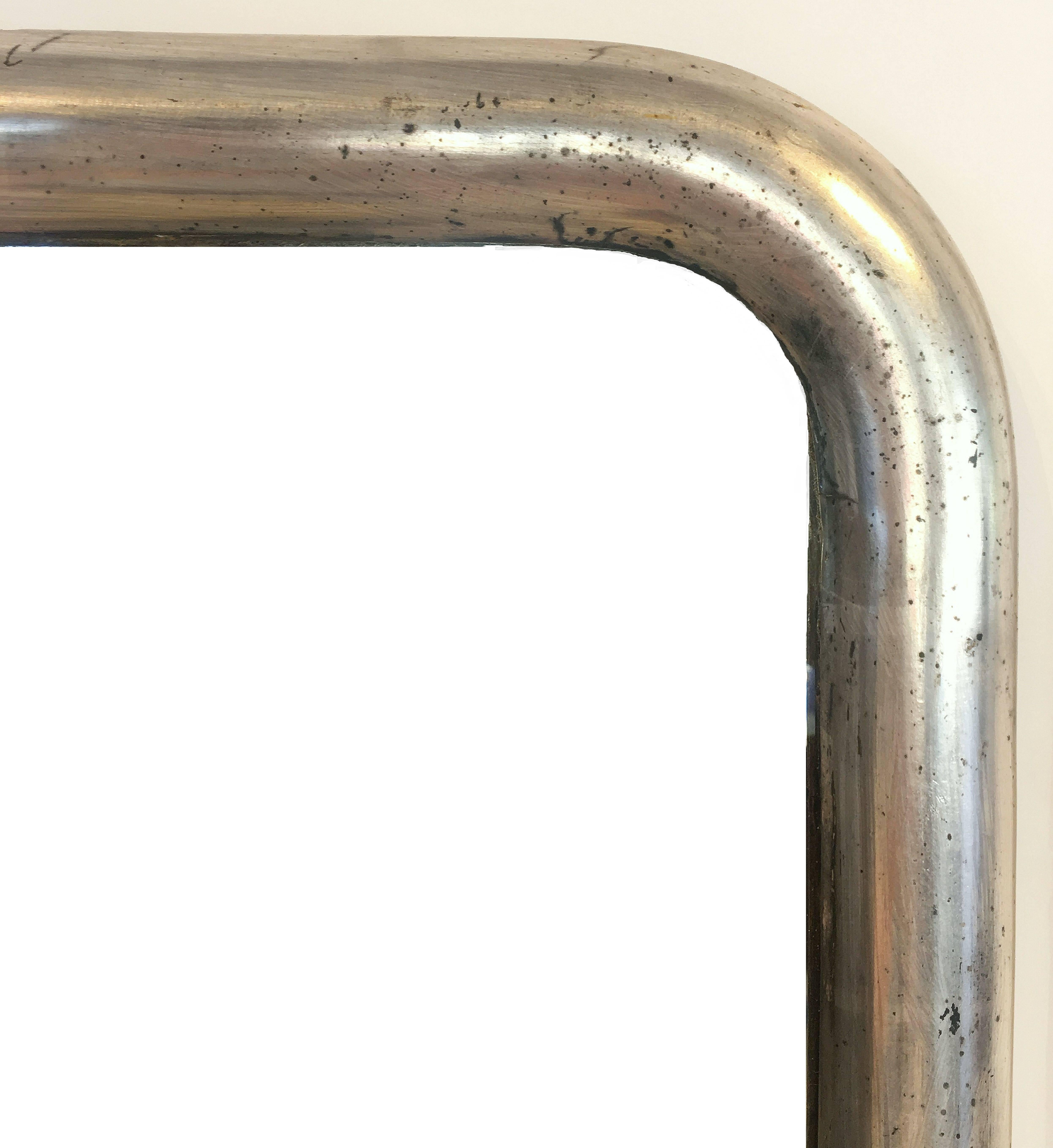 French Silver Gilt Bistro Mirror with Arch Top (H 54 1/2 x W 31) In Good Condition In Austin, TX
