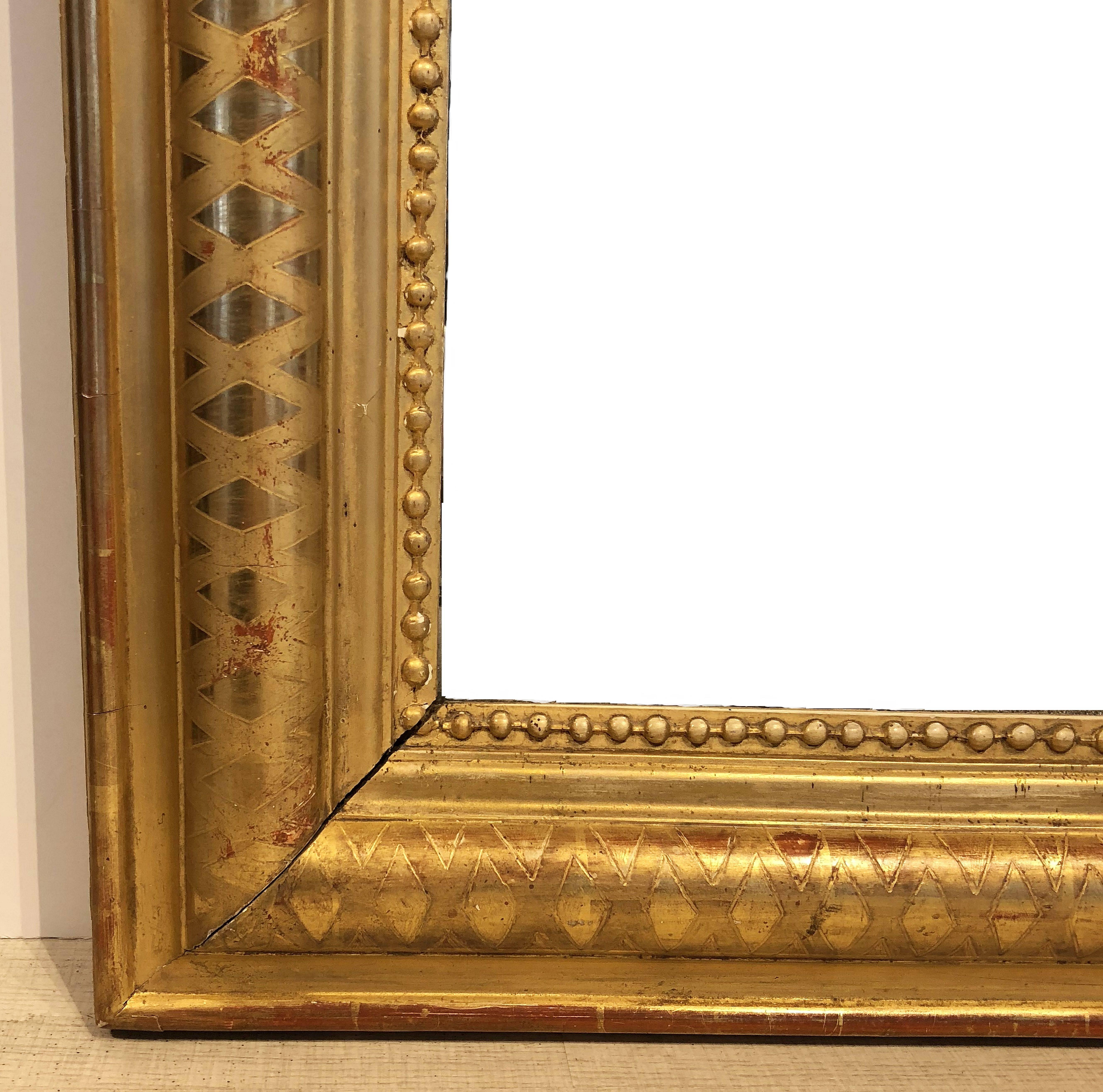 19th Century Louis Philippe Gilt Arch Top Mirror (H 56 x W 35)