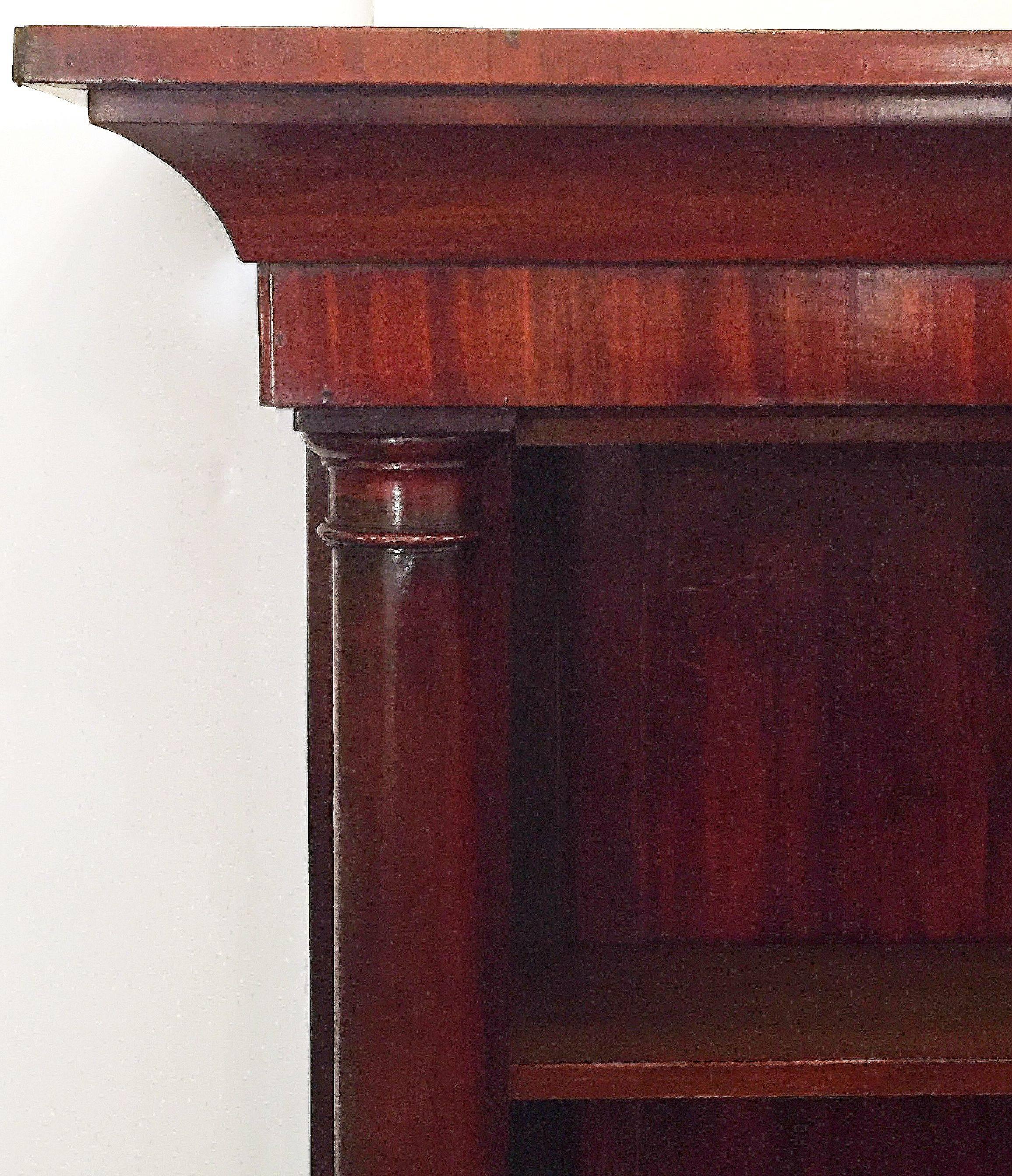 Large English Open Bookcase of Mahogany with Turned Columns 2