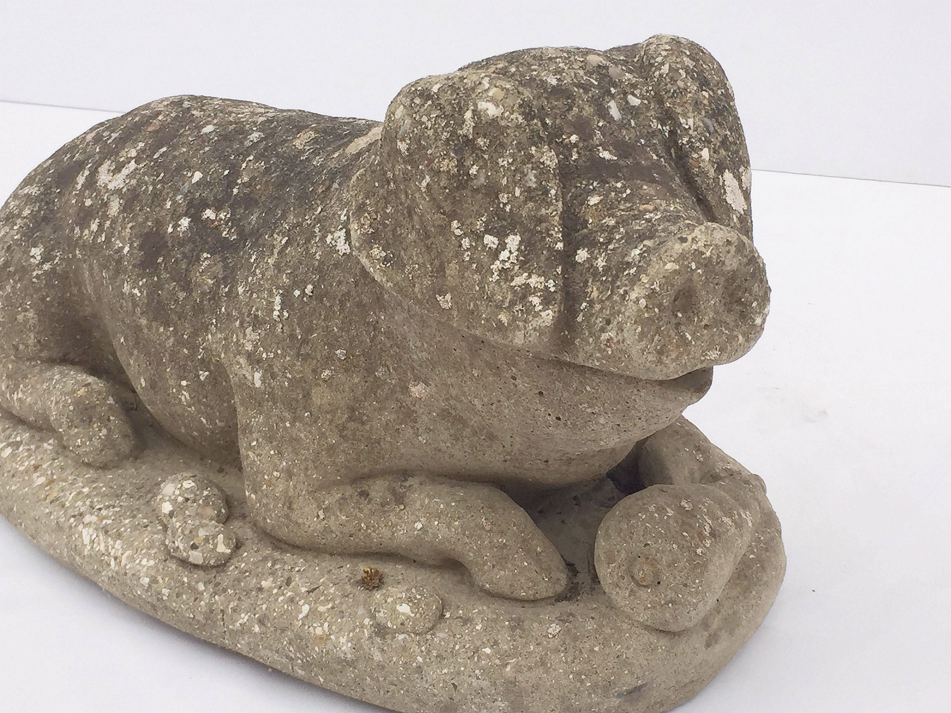 stone pig garden ornament