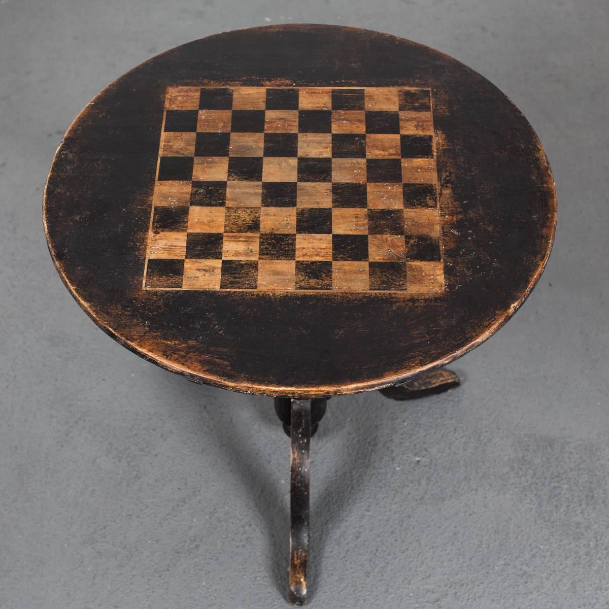 Early 19th Century Table Tilt-Top Chess Swedish 19th Century Sweden