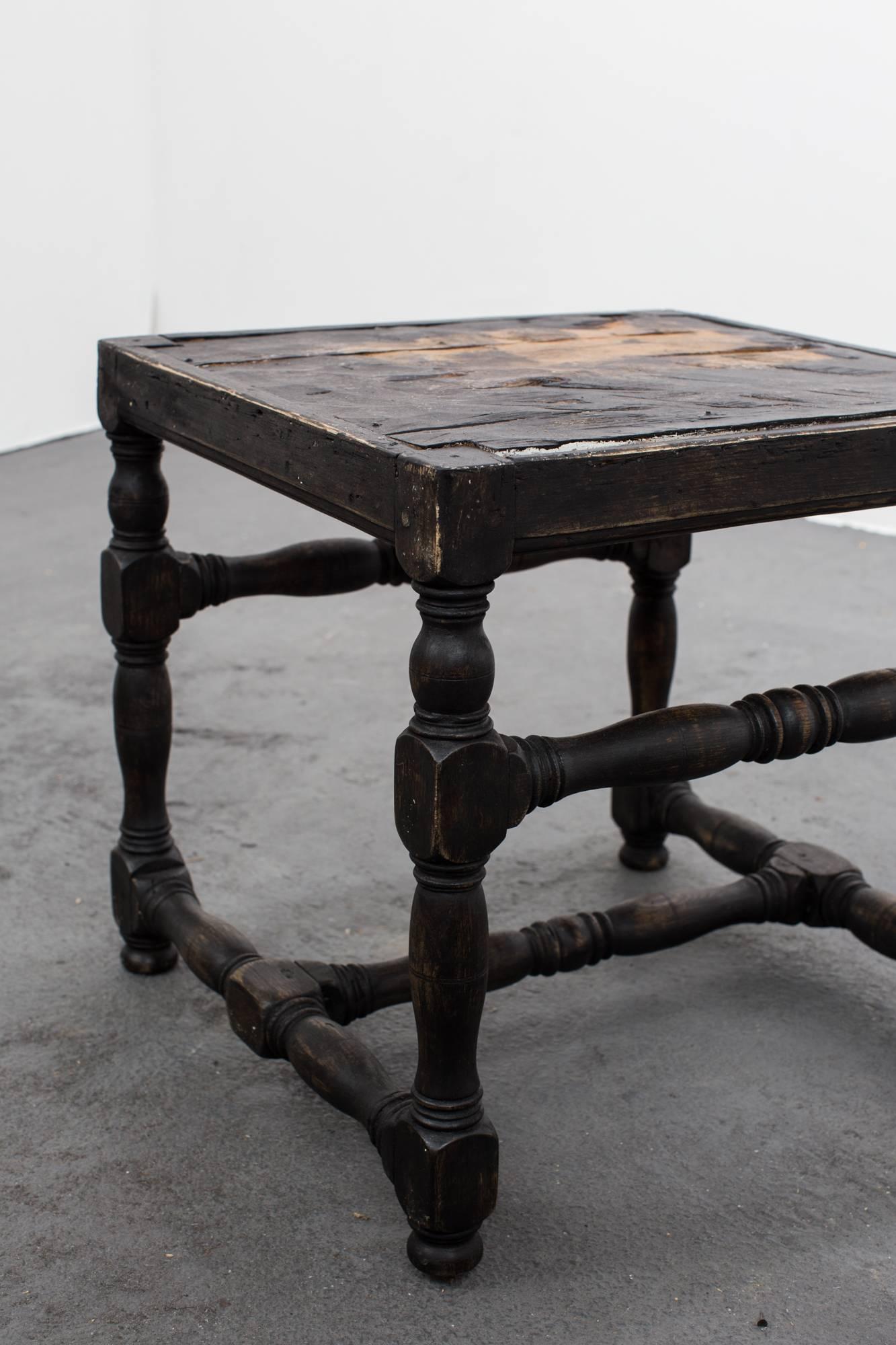 Stool Baroque Period Black Sweden In Good Condition In New York, NY