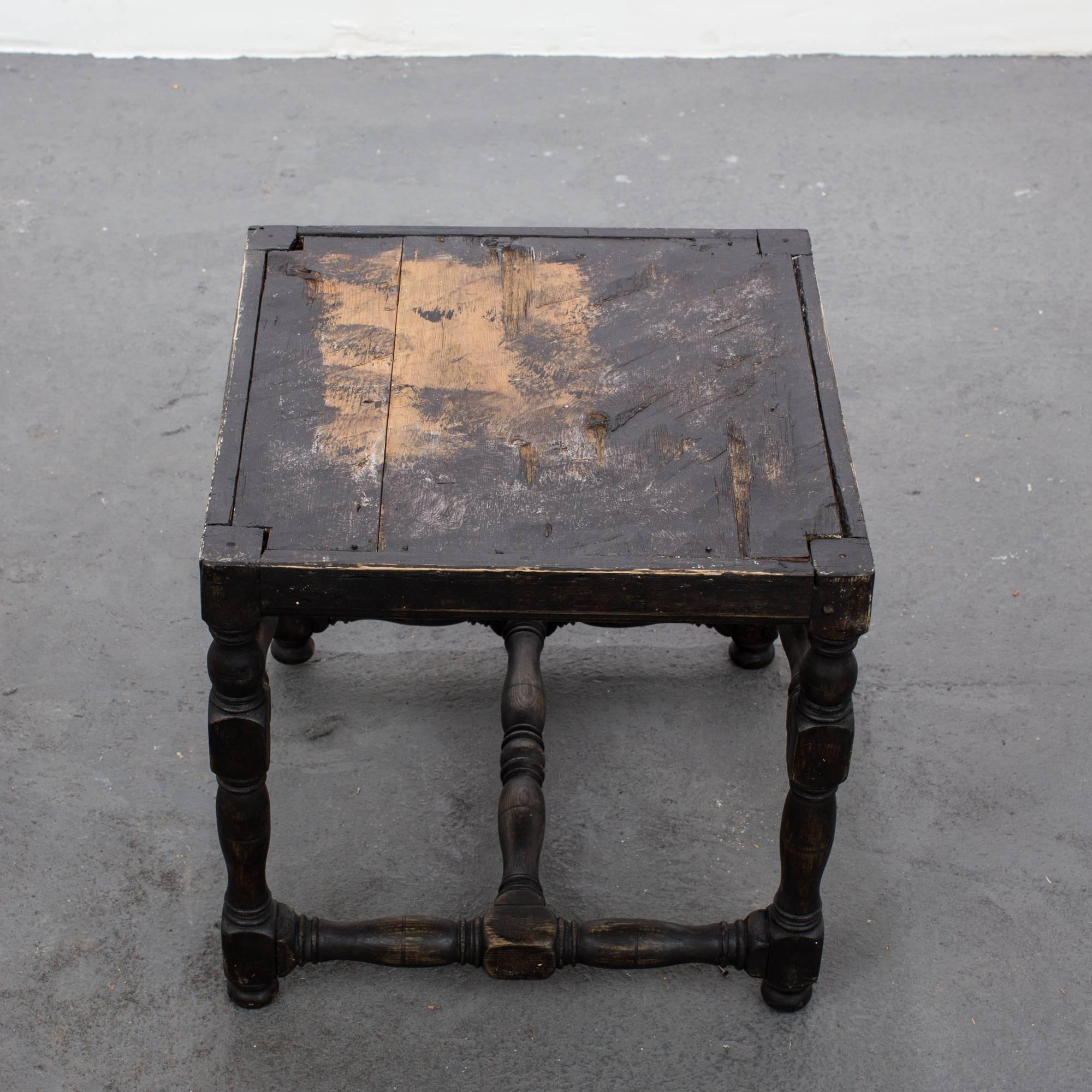 18th Century Stool Baroque Period Black Sweden