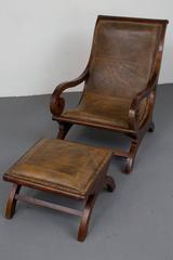 Chair with Foot Stool Swedish 20th Century Sweden