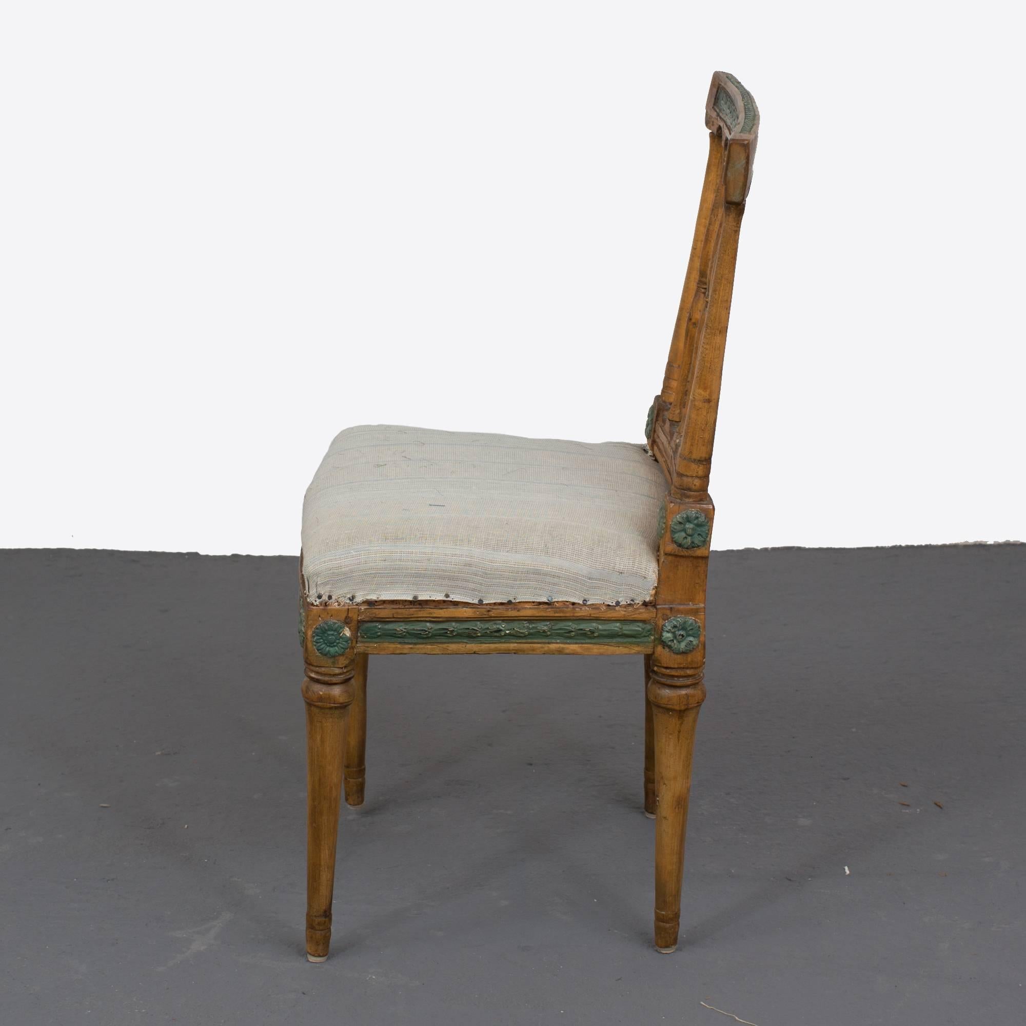 Swedish Pair of Side Chairs Gustavian Period Sweden