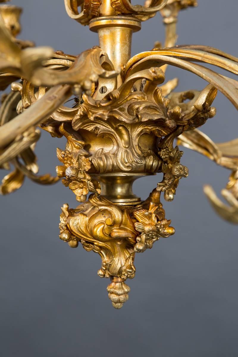 Chandelier French Large Brass 19th Century, France 3