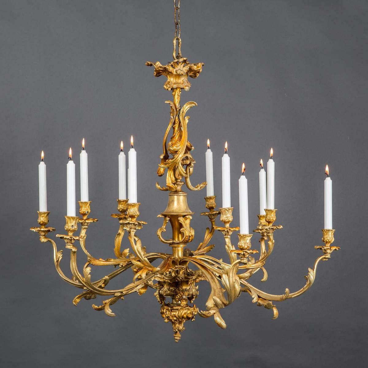 Chandelier French Large Brass 19th Century, France 1