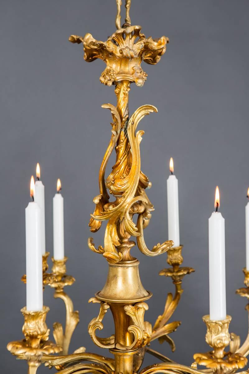 Chandelier French Large Brass 19th Century, France 2