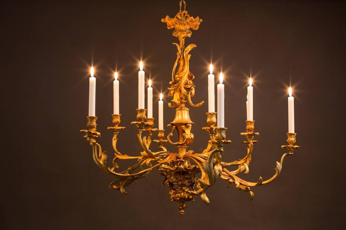 Chandelier French Large Brass 19th Century, France 5
