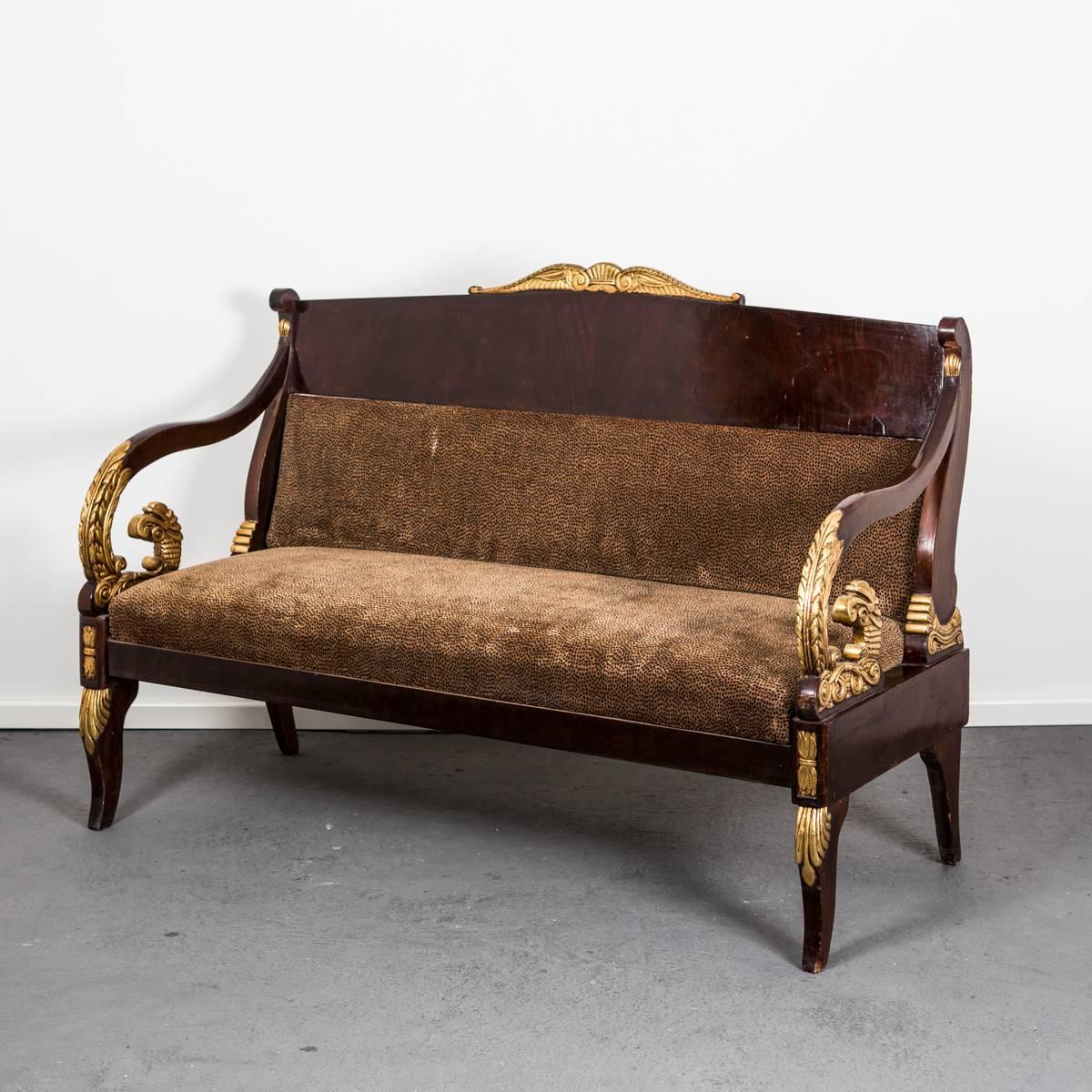 Settee, Mahogany, Empire Period, Russia  In Good Condition In New York, NY
