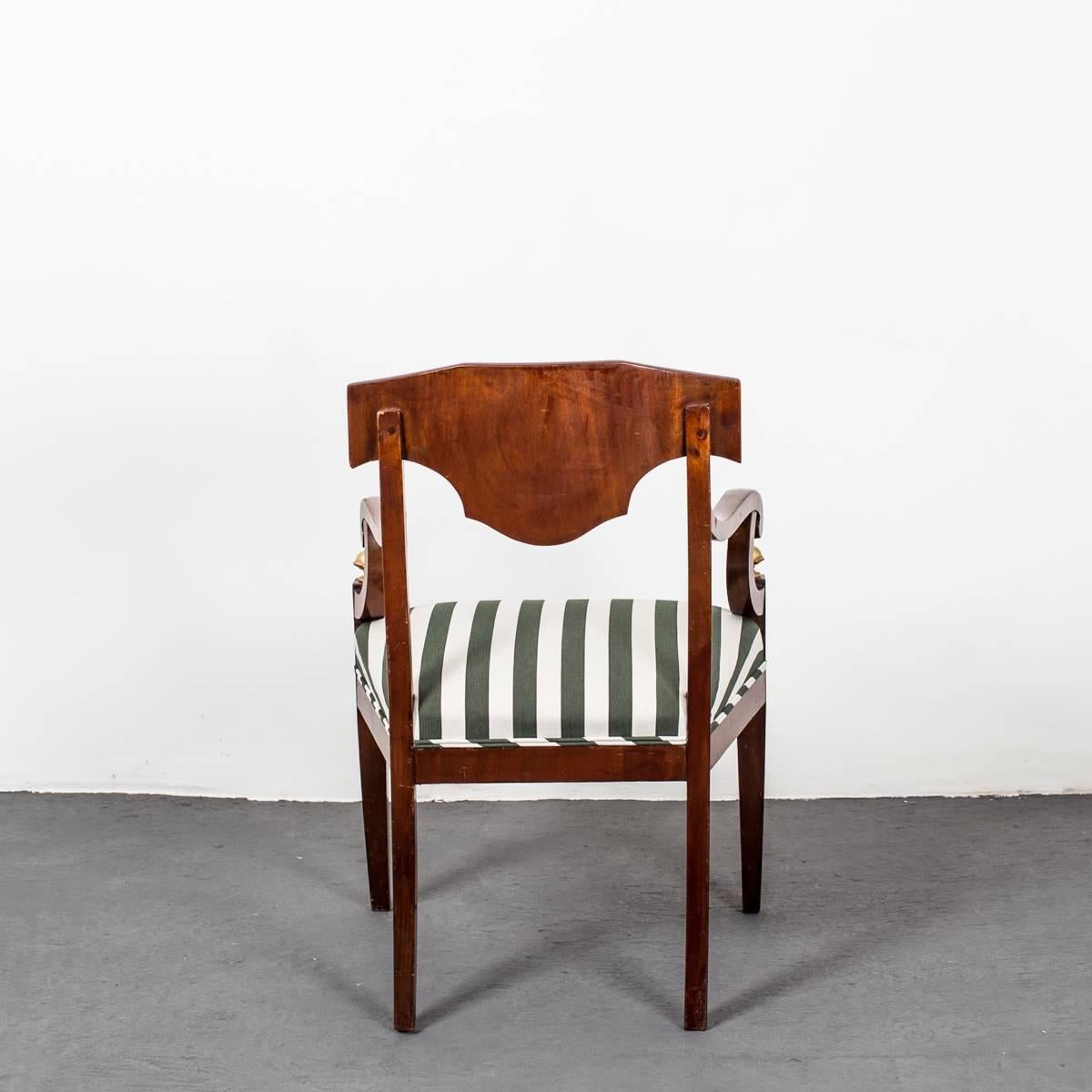 Mahogany Armchairs Pair Swedish 19th Century Sweden