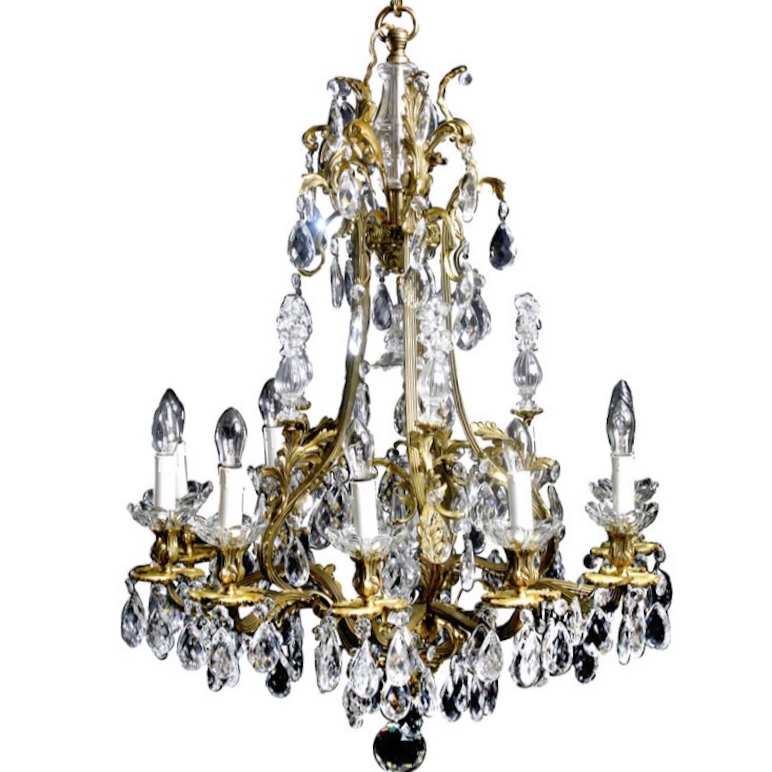 Chandelier Large Swedish Rococo Style 19th Century Sweden