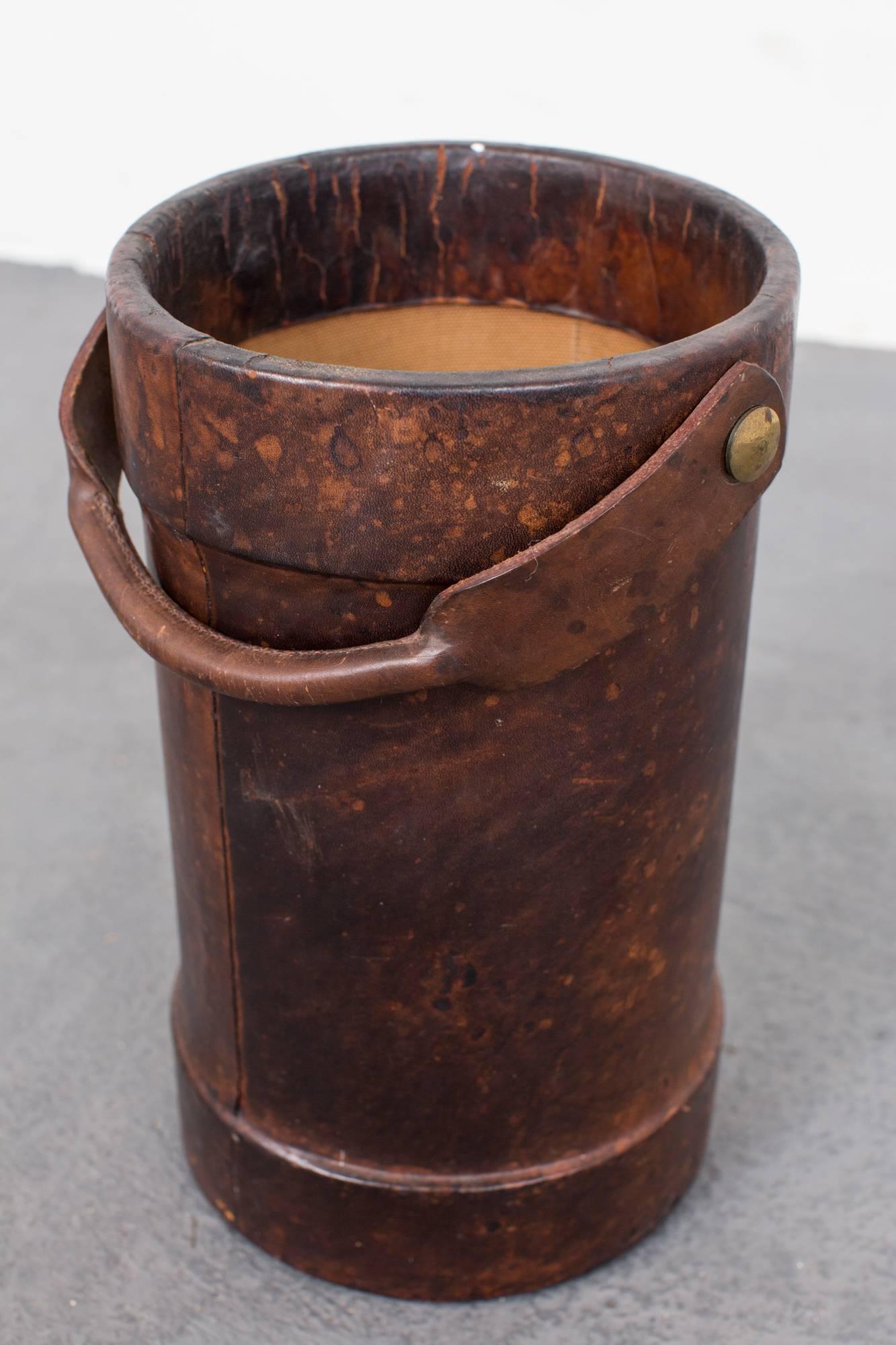 Victorian Fire Bucket 19th Century Leather England