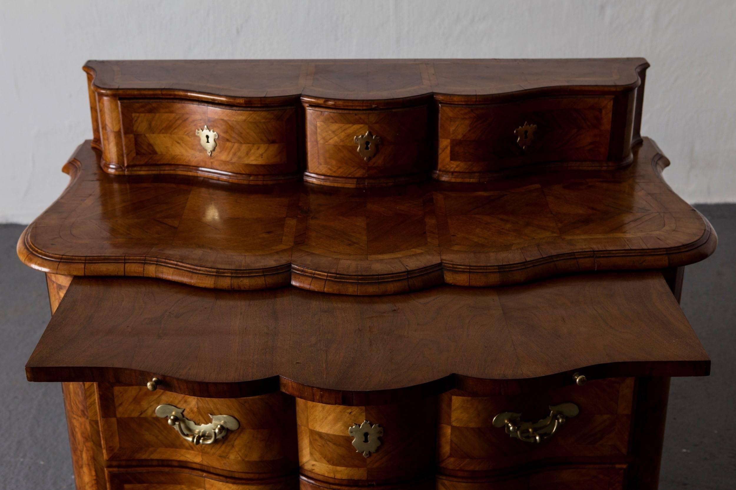 18th Century and Earlier Chest of Drawers Swedish Late Baroque Period with Brass Hardware Sweden For Sale