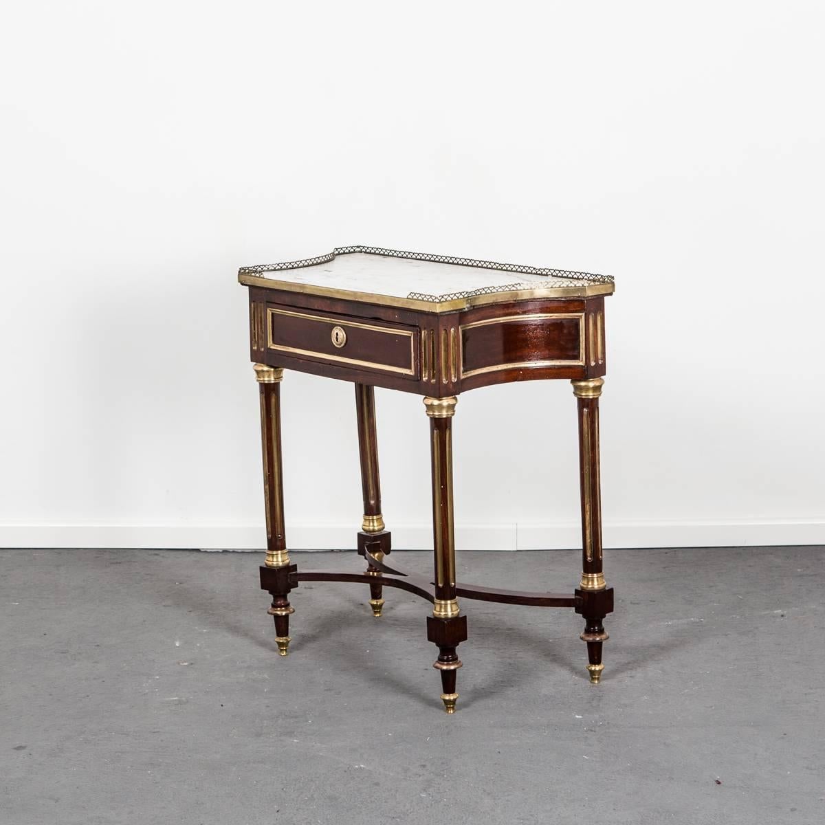 Table Side French Late 18th Century Directoire Mahogany Marble France  3