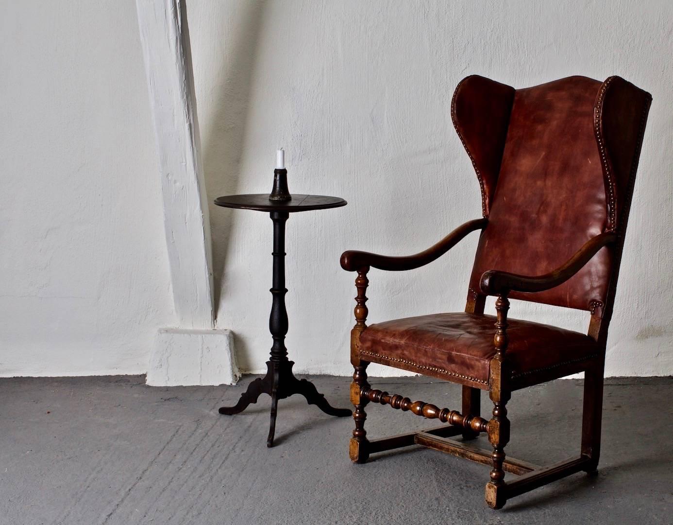 Chair Wingback Swedish Baroque Period Sweden In Good Condition In New York, NY