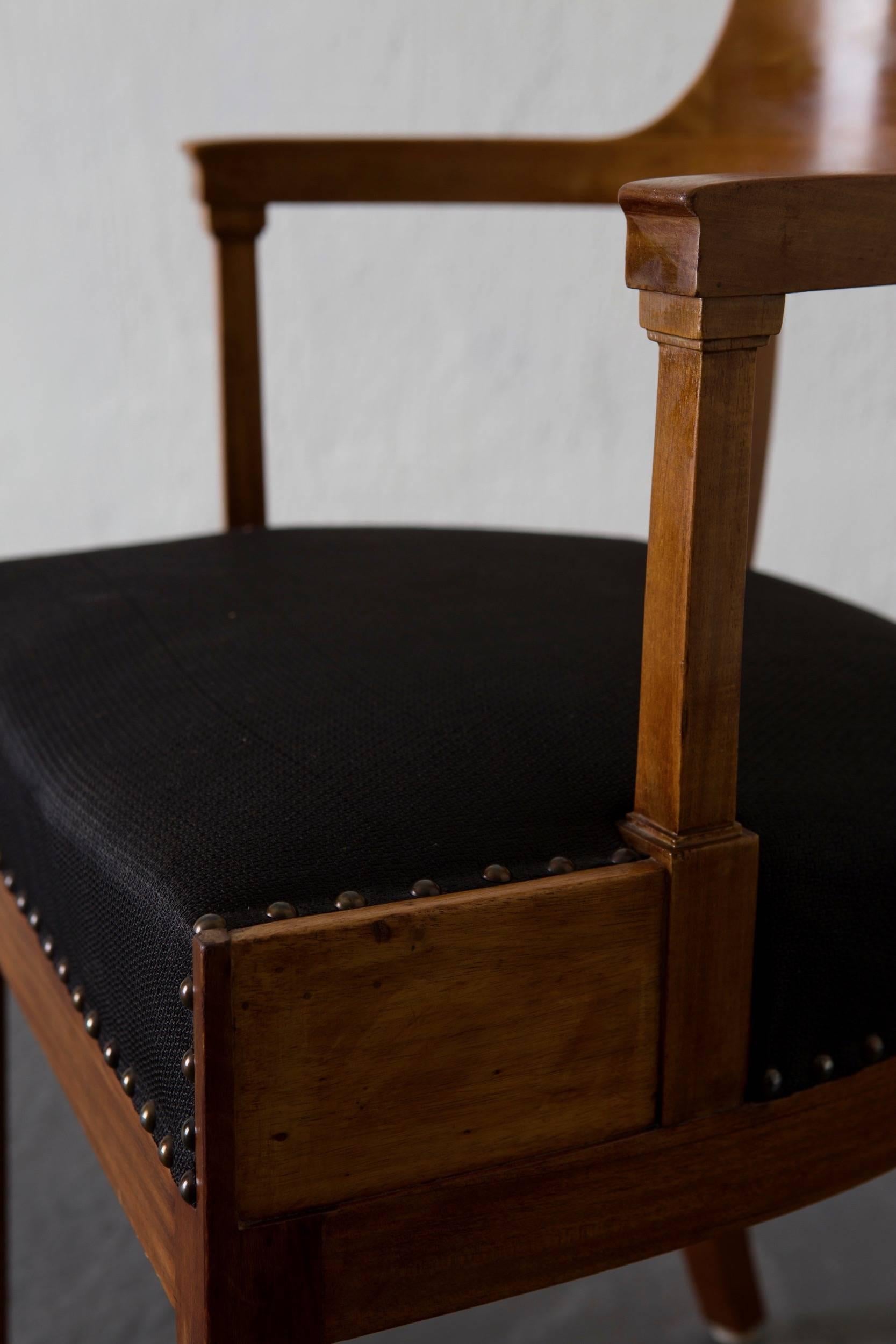 Mahogany Desk Chair Swedish, 19th Century Neoclassical