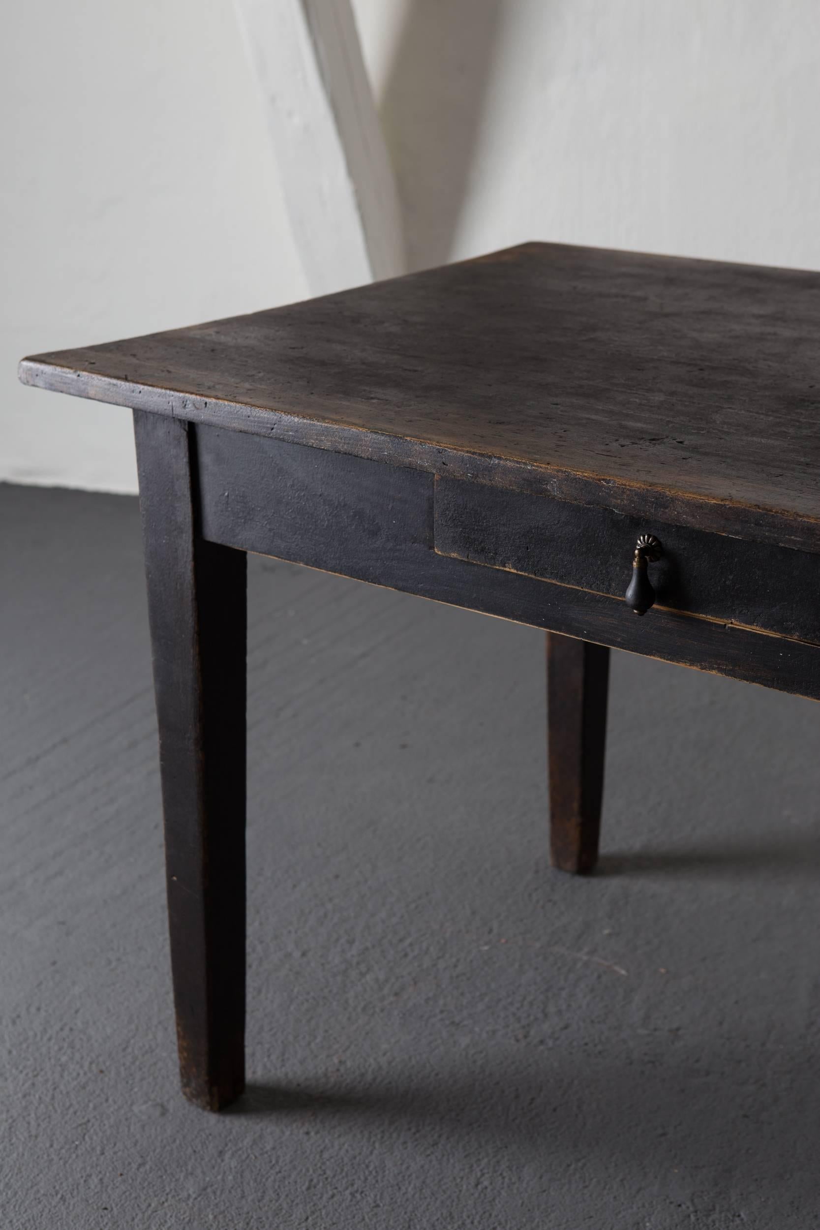 Table Desk Swedish Black Late 19th Century Sweden In Good Condition In New York, NY