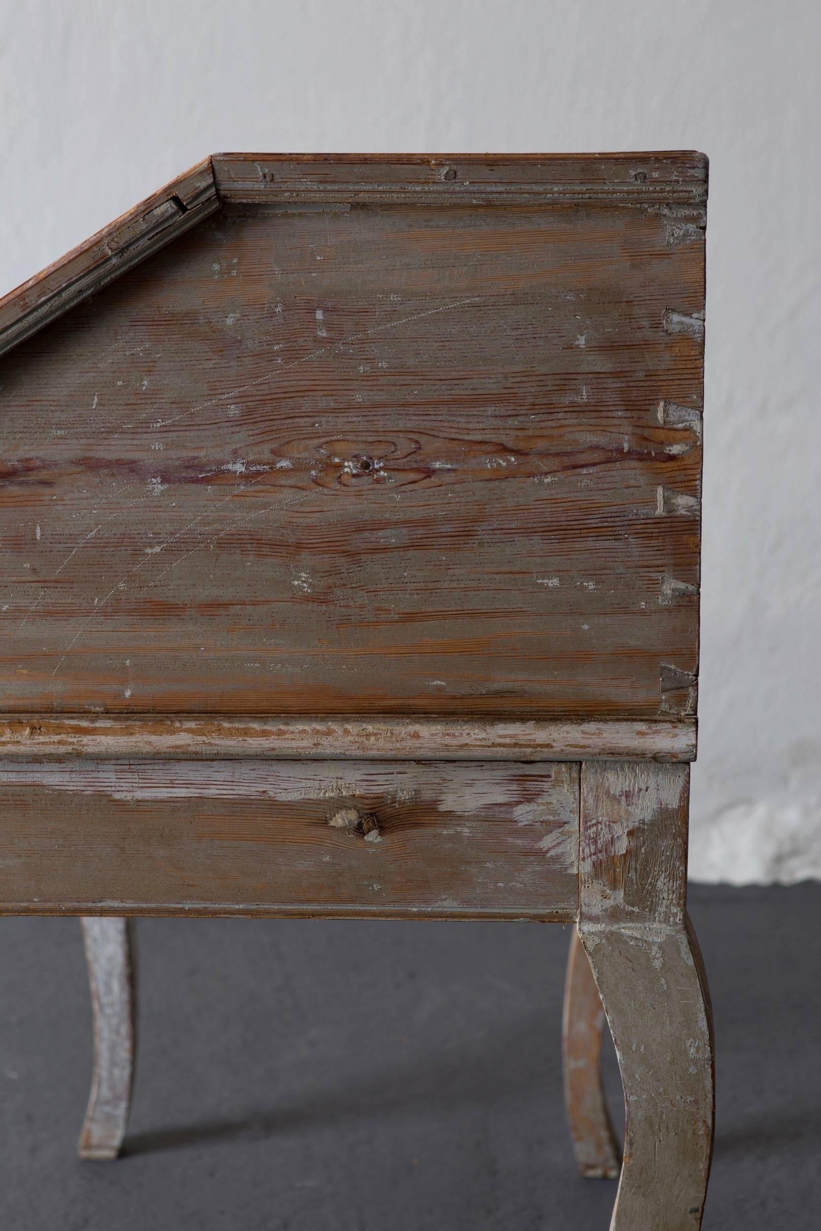 Hand-Painted Writing Desk, 18th Century, Swedish