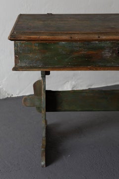 Desk Swedish 18th Century Green Original Paint Sweden