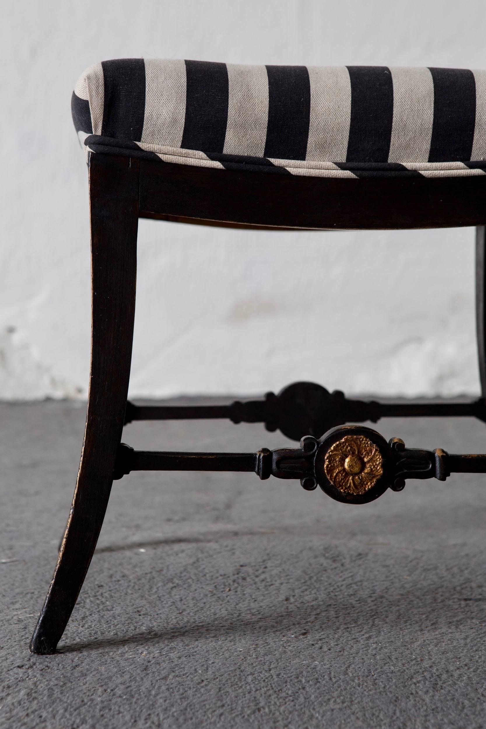 A pair of stools made during the 19th century in Sweden. Painted in our 