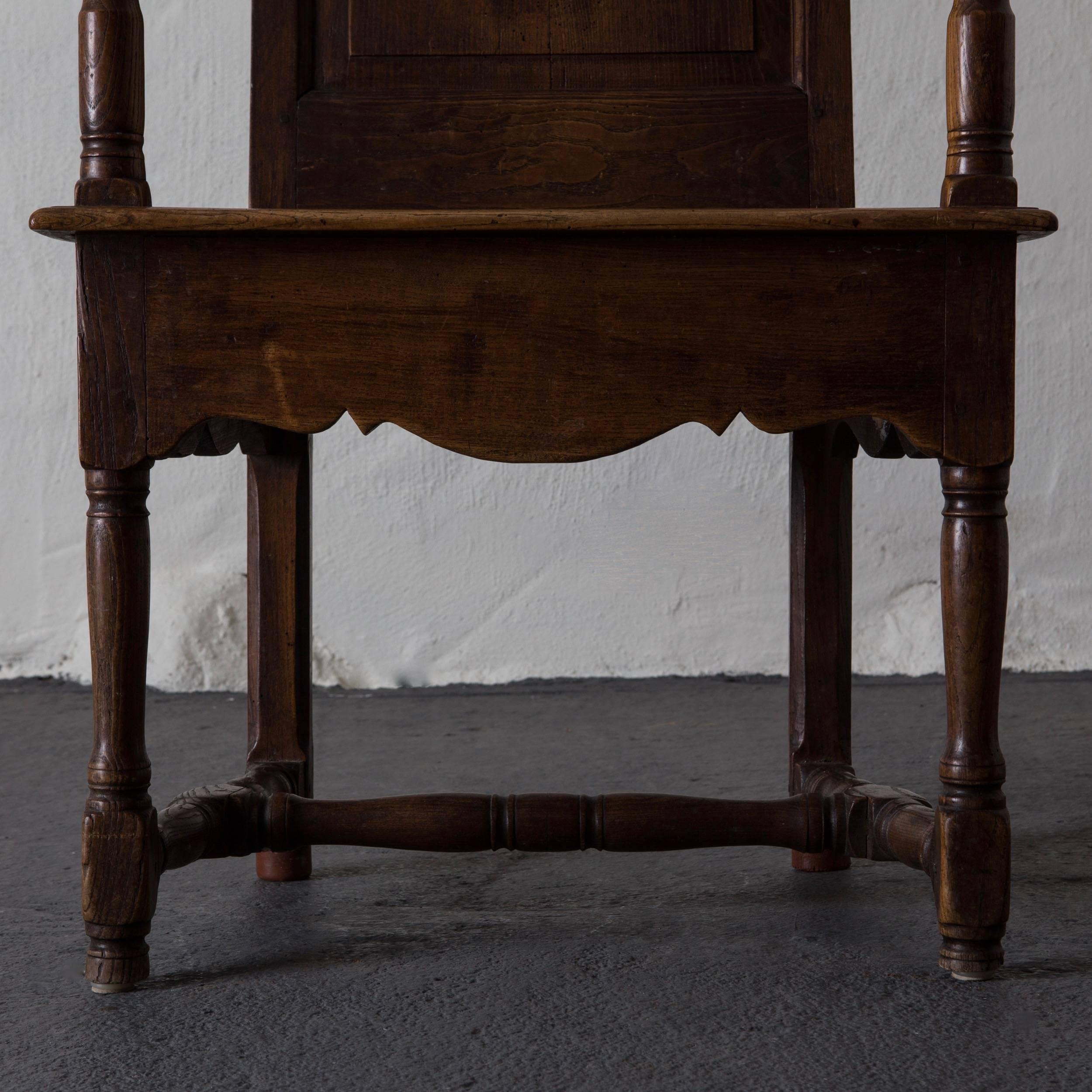 Armchair Baroque 18th Century Oak Southern Europe In Good Condition For Sale In New York, NY