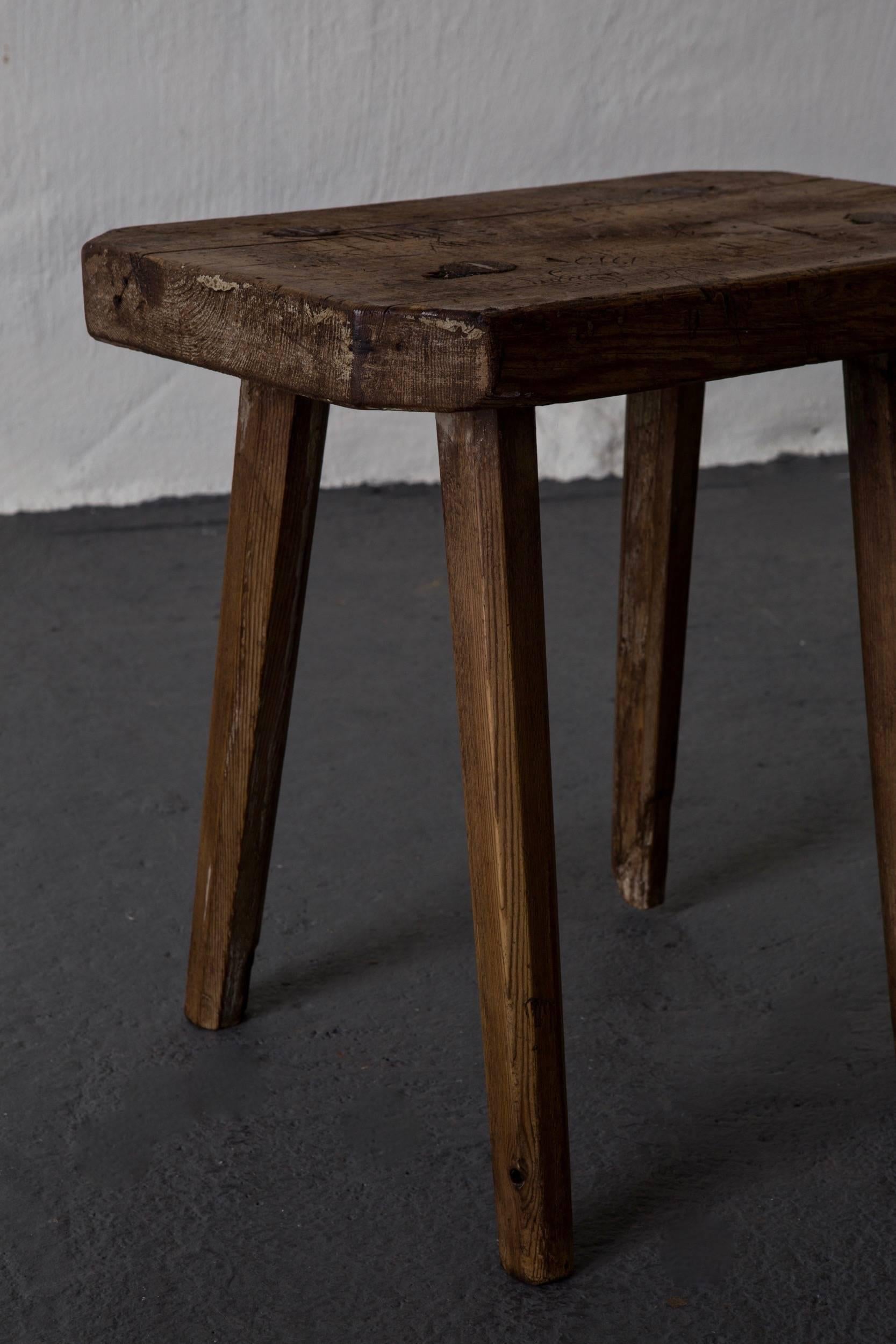 Stools Benches Rustic Wood Swedish 19th Century, Sweden 1