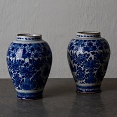 Urns Pair Delft Blue and White, 18th Century, Holland