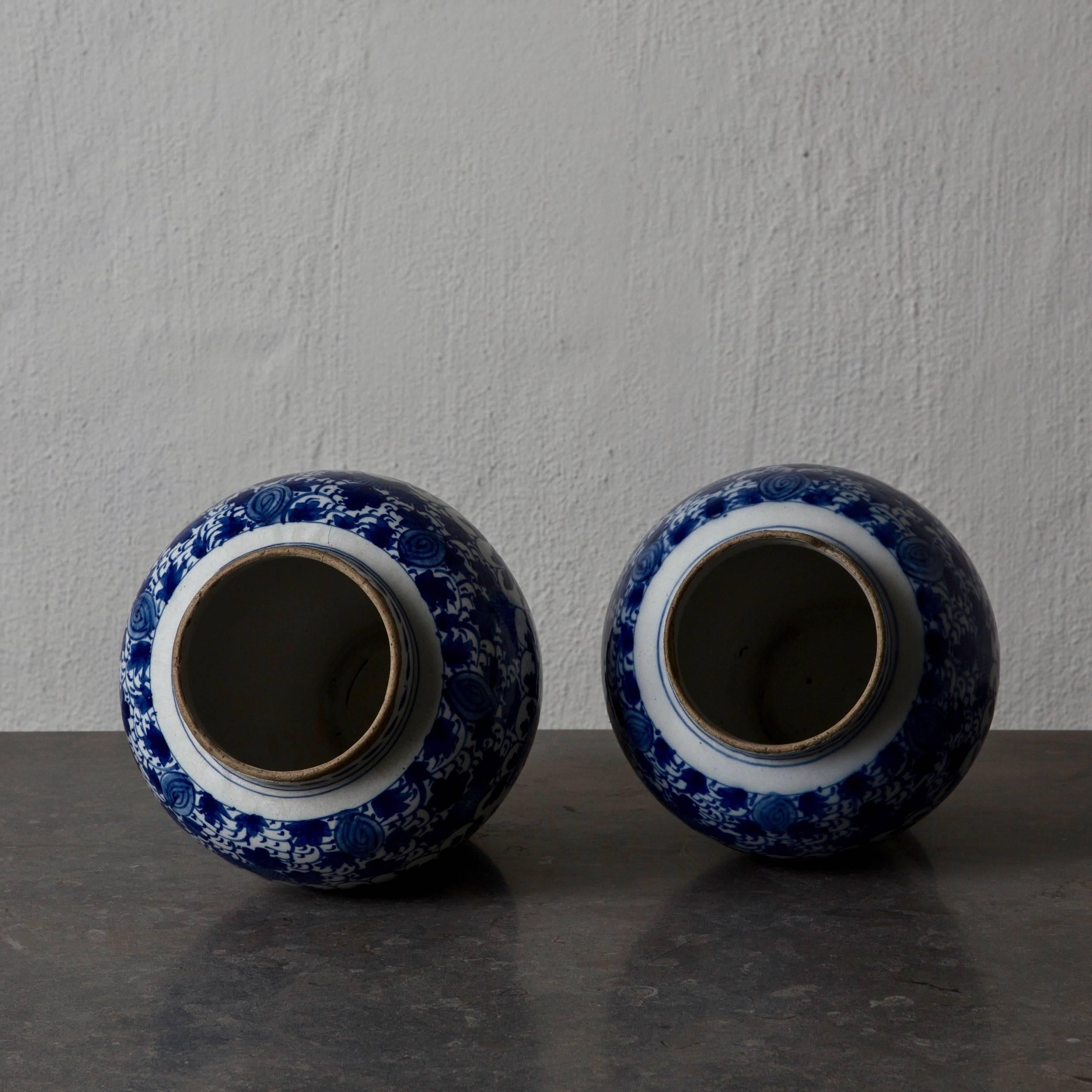 18th Century and Earlier Urns Pair Delft Blue and White, 18th Century, Holland For Sale