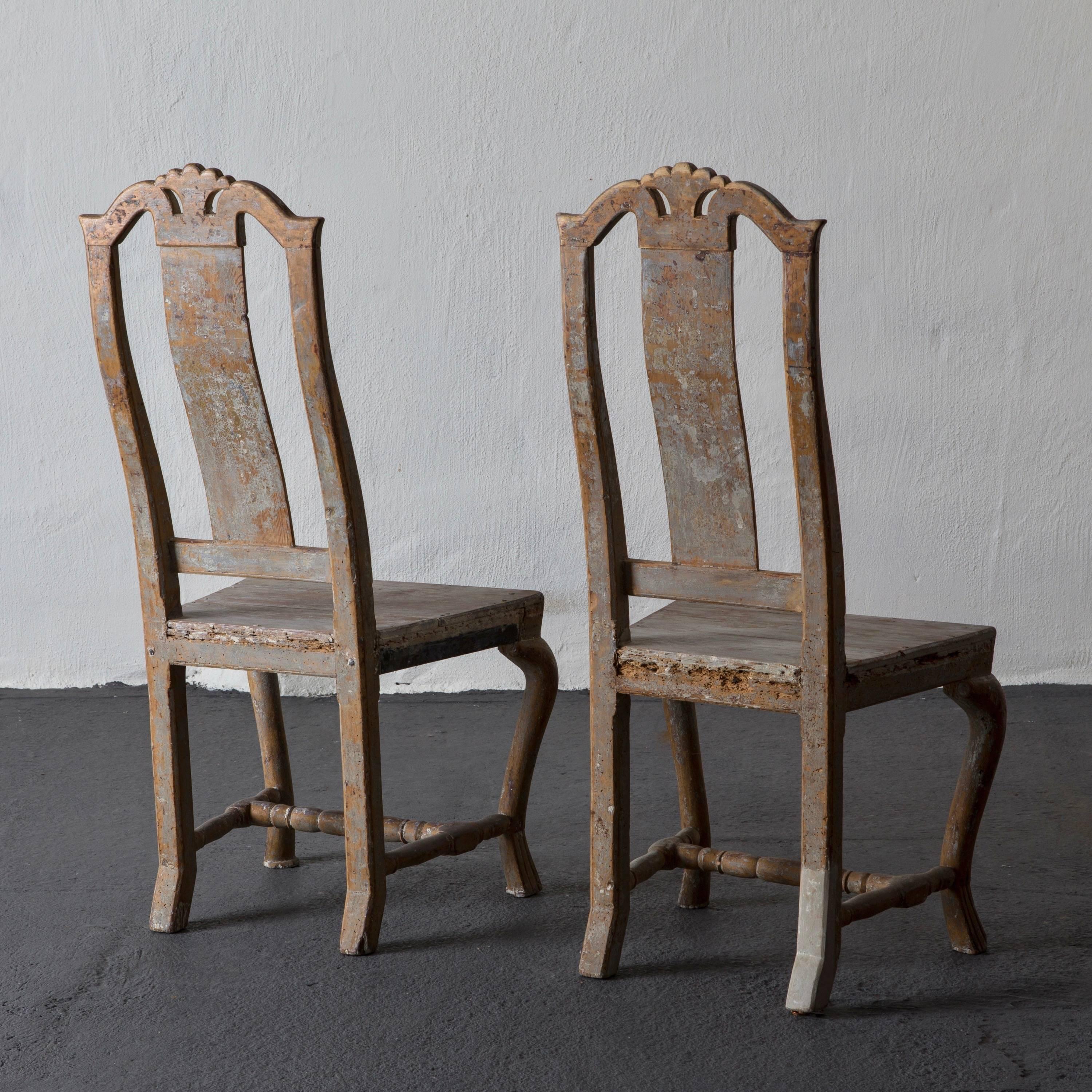 Wood Chairs Side Chairs Swedish Baroque, 18th Century, Sweden