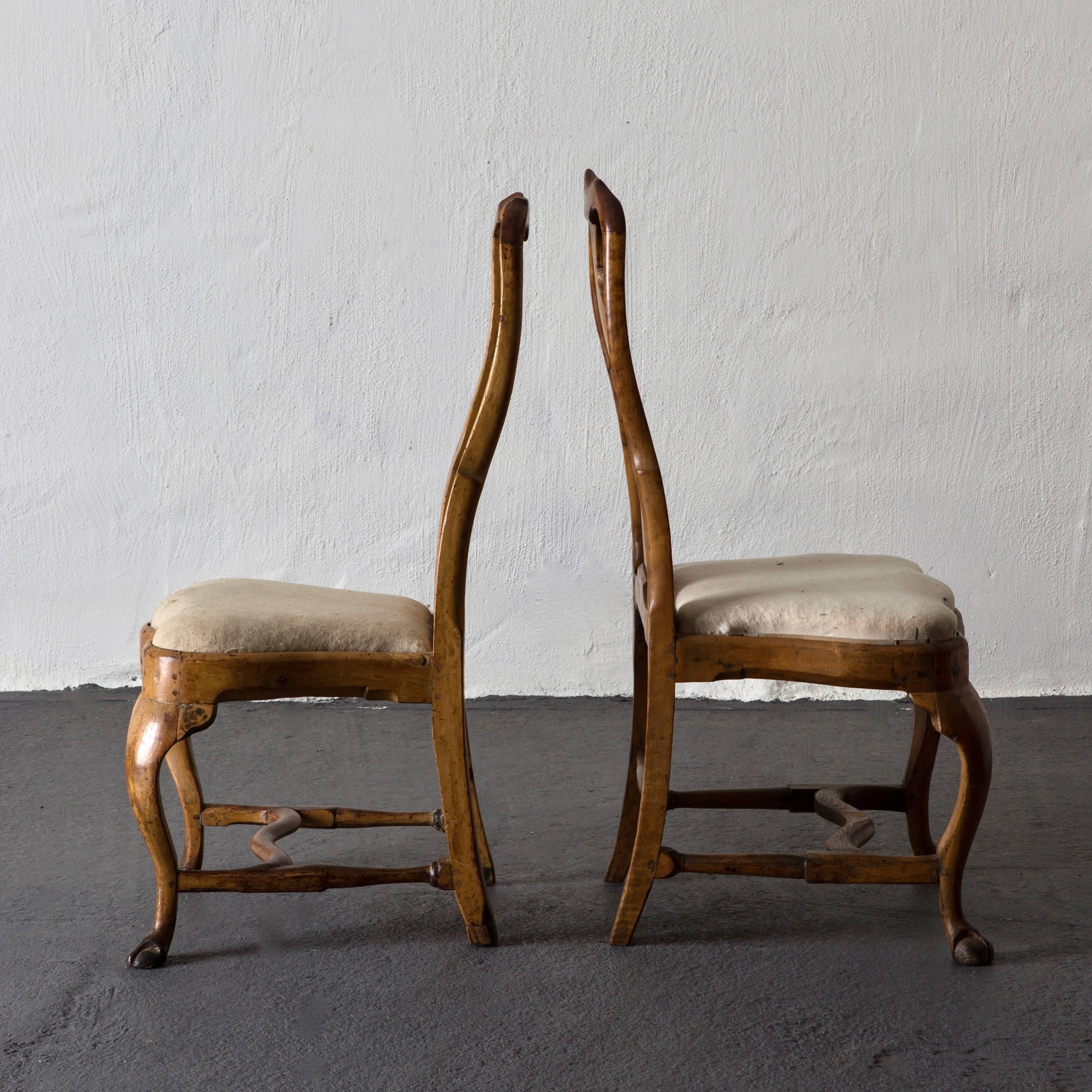 Chairs Pair of Swedish Rococo Period 18th Century, Sweden In Good Condition In New York, NY