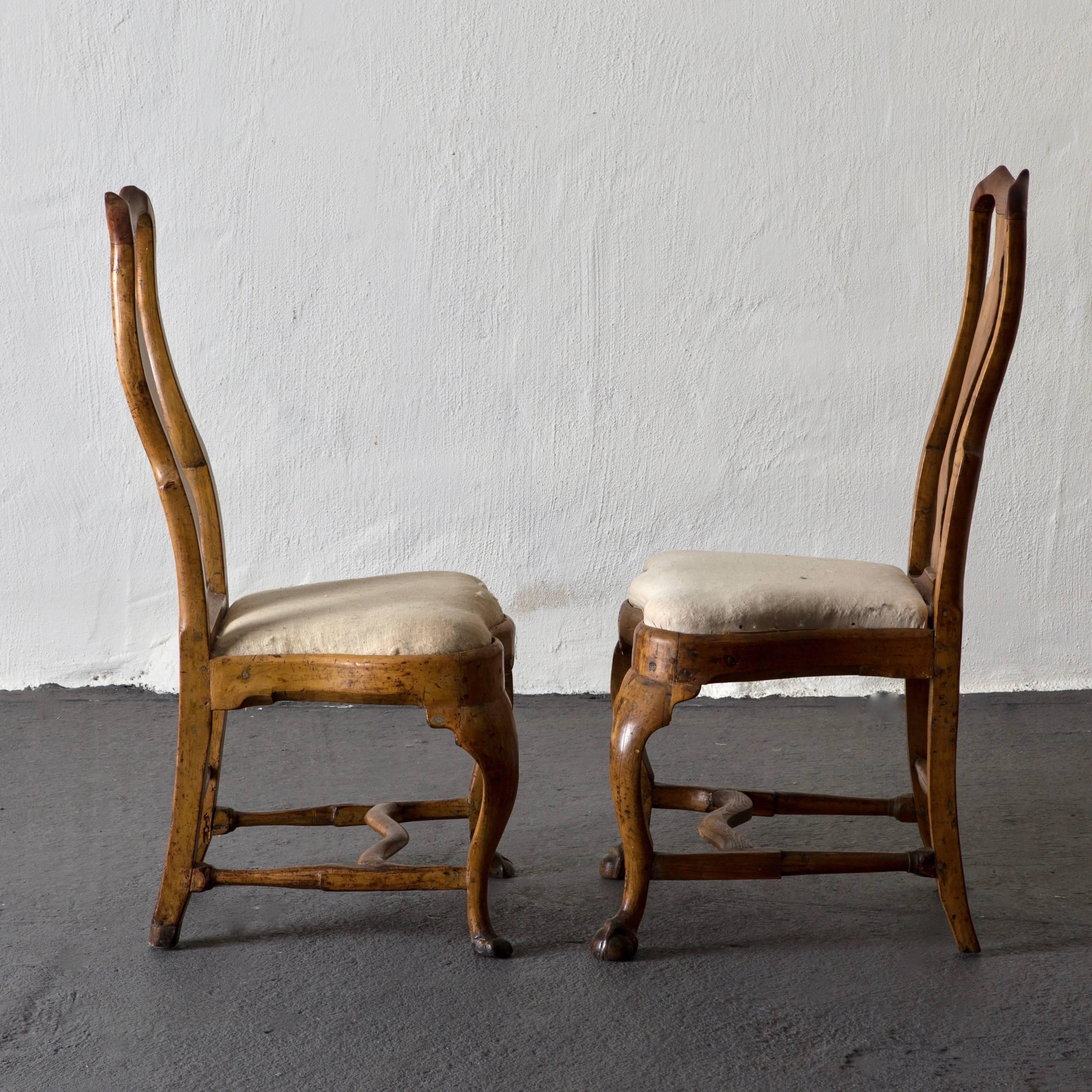 Chairs Pair of Swedish Rococo Period 18th Century, Sweden 1