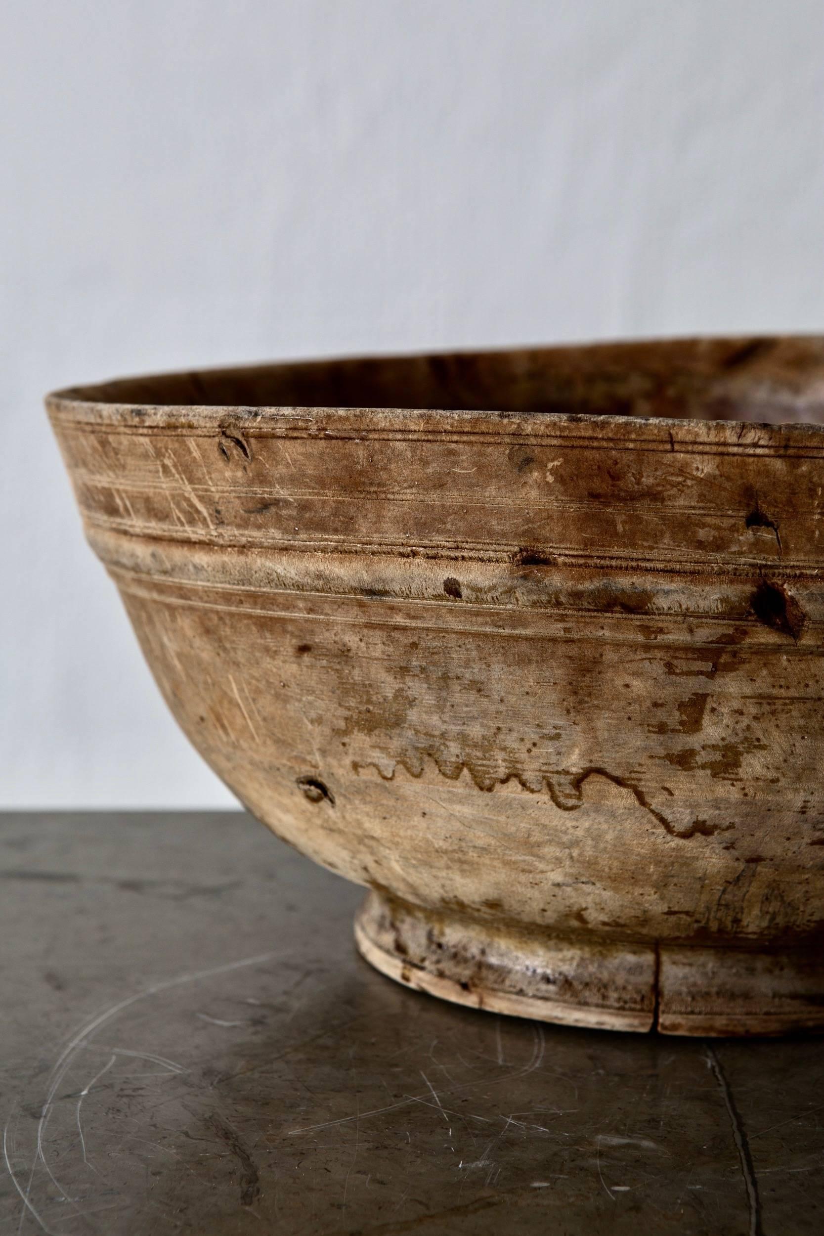 Bowl Large Root Rustic Wood Swedish, 19th Century, Sweden In Good Condition In New York, NY