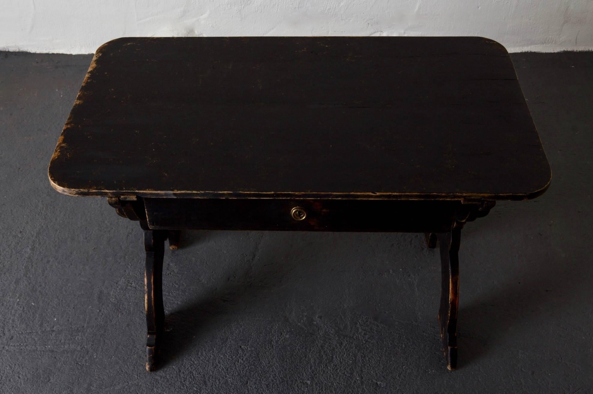 Wood Desk Swedish 19th Century Black Rustic Sweden