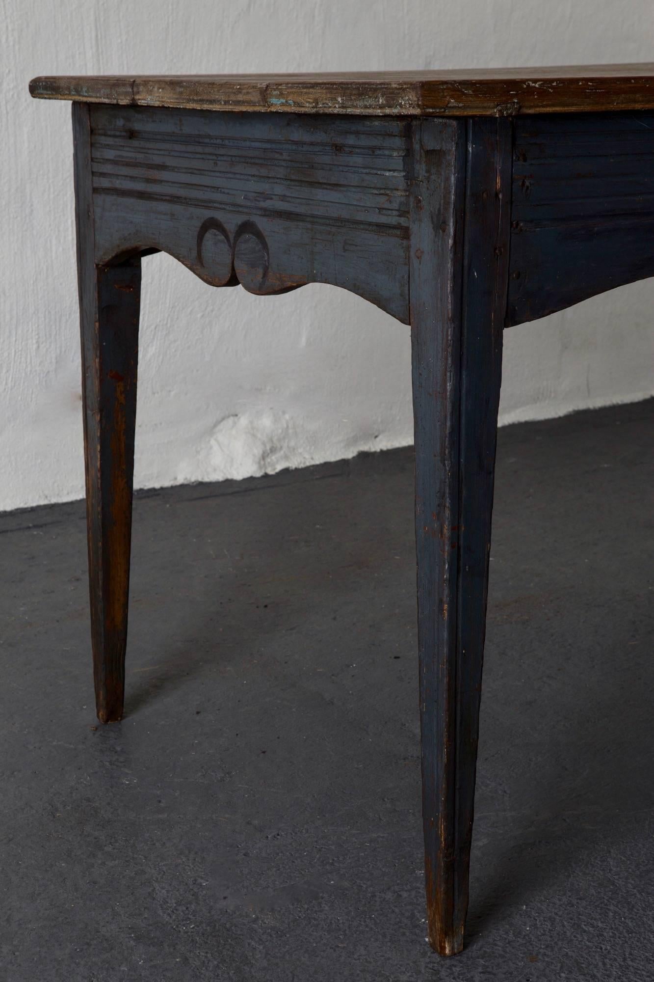 Wood Table Swedish Blue 19th Century Sweden