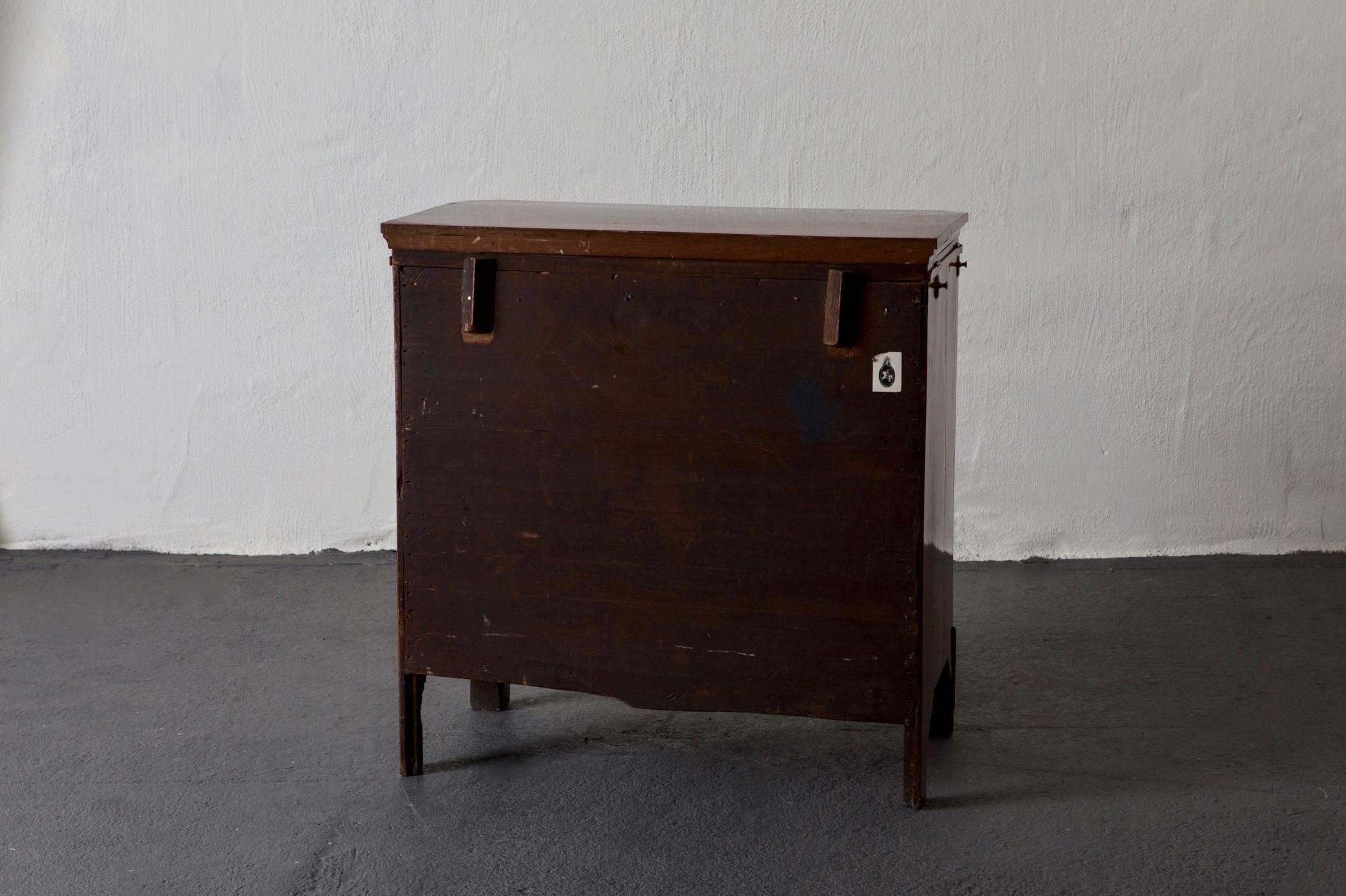 Chest Vanity Europe 19th Century Mahogany Brass The Netherlands For Sale 3