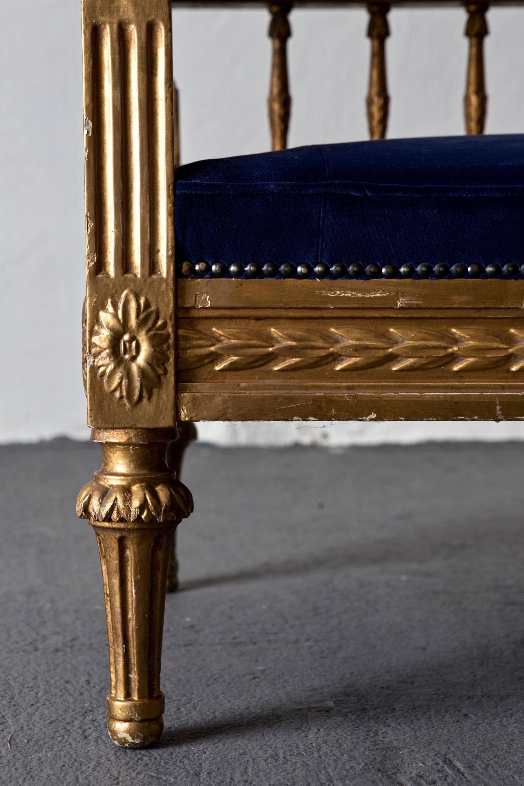 19th Century Sofa Swedish Gilded Gustavian or Neoclassical, 18th Century, Sweden